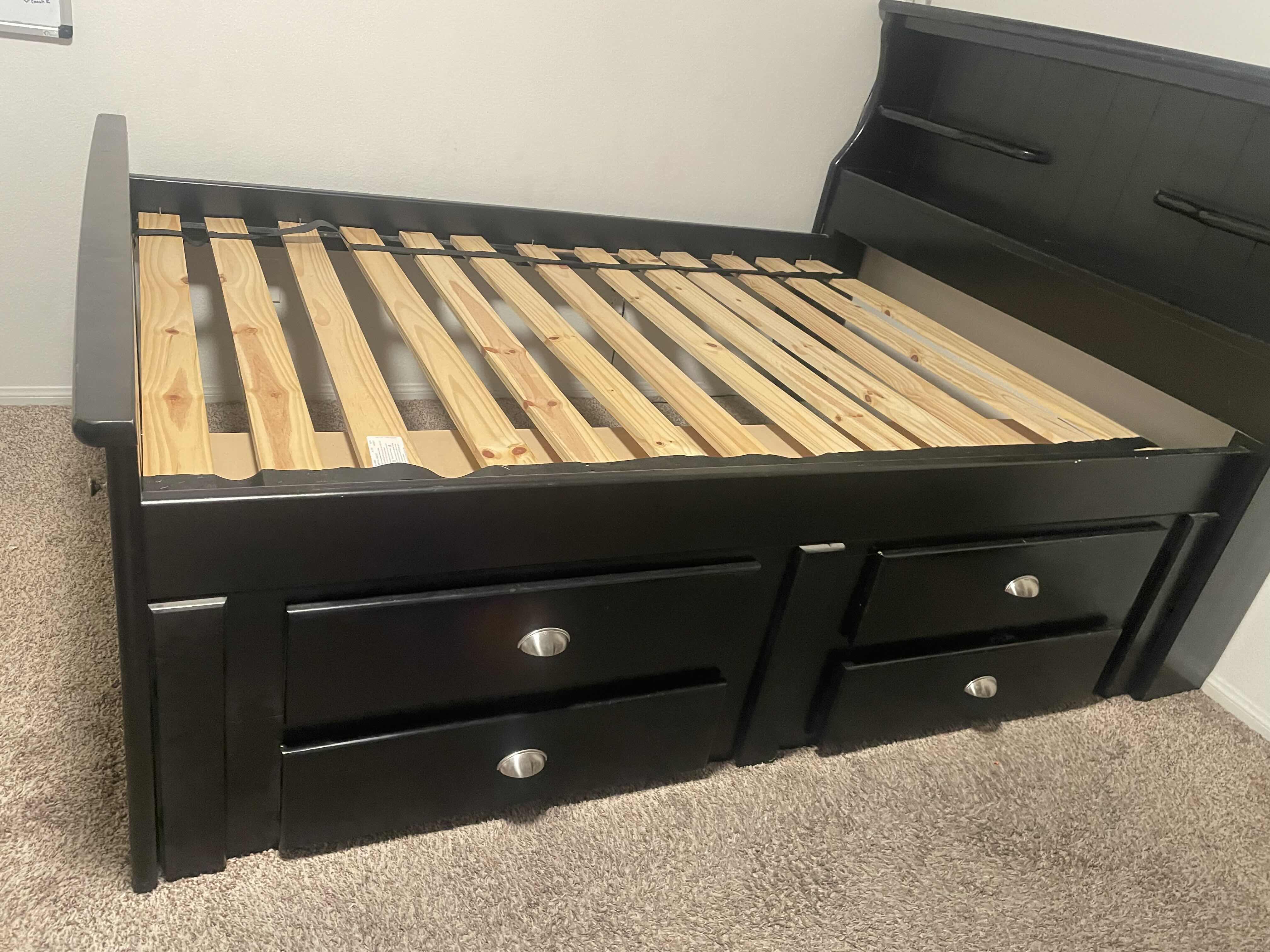 Photo 1 of SUMMIT BLACK FULL WOOD BOOKCASE BED WITH 4-DRAWER STORAGE UNIT