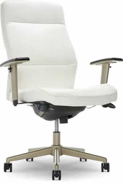 Photo 1 of LA-Z-BOY - BAYLOR MODERN BONDED LEATHER EXECUTIVE CHAIR - WHITE - BONDED LEATHER