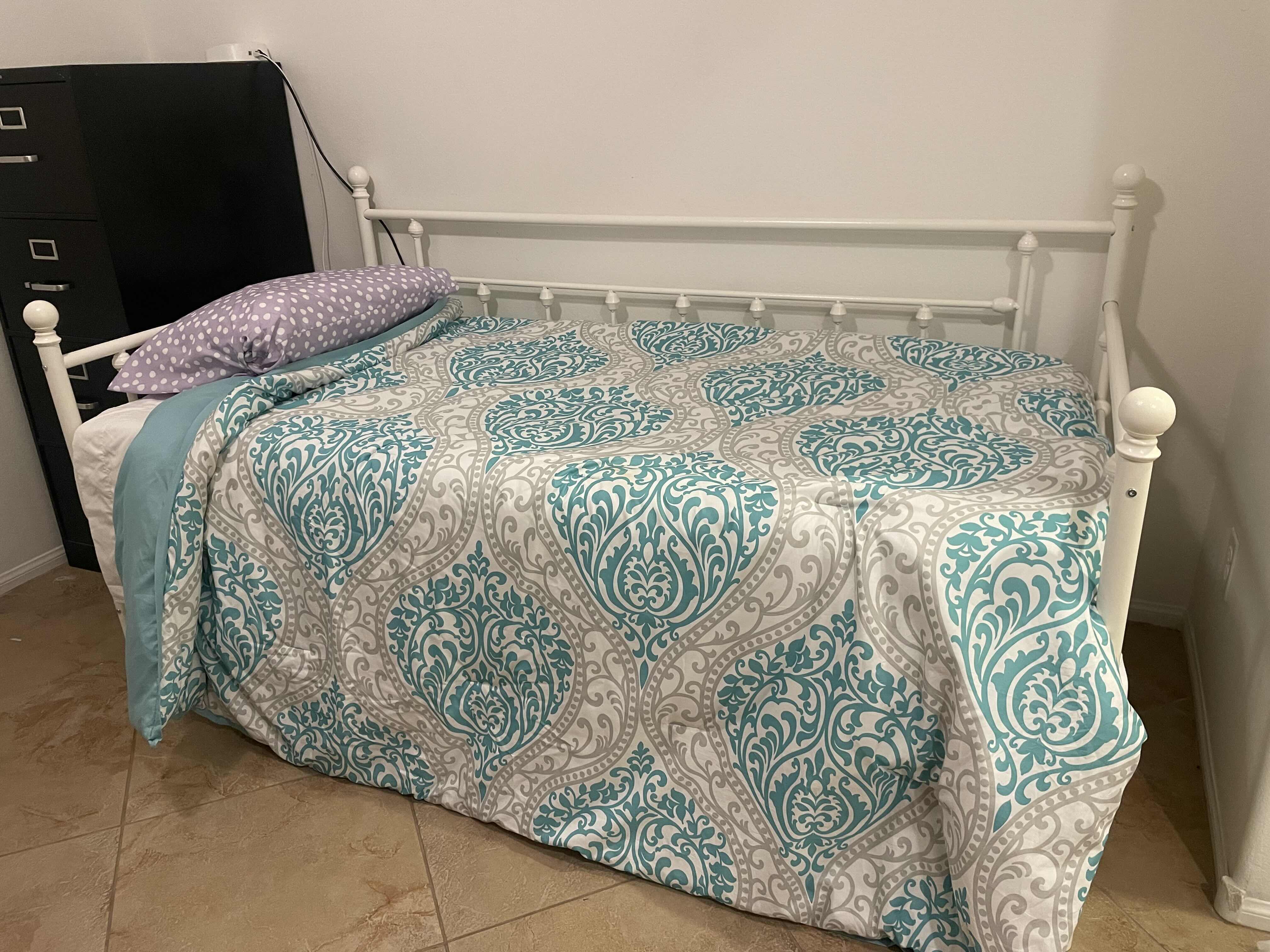 Photo 1 of DAY BED WITH 2 TWIN MATTRESSES BARELY USED WITH SHEETS AND COMFORTERS