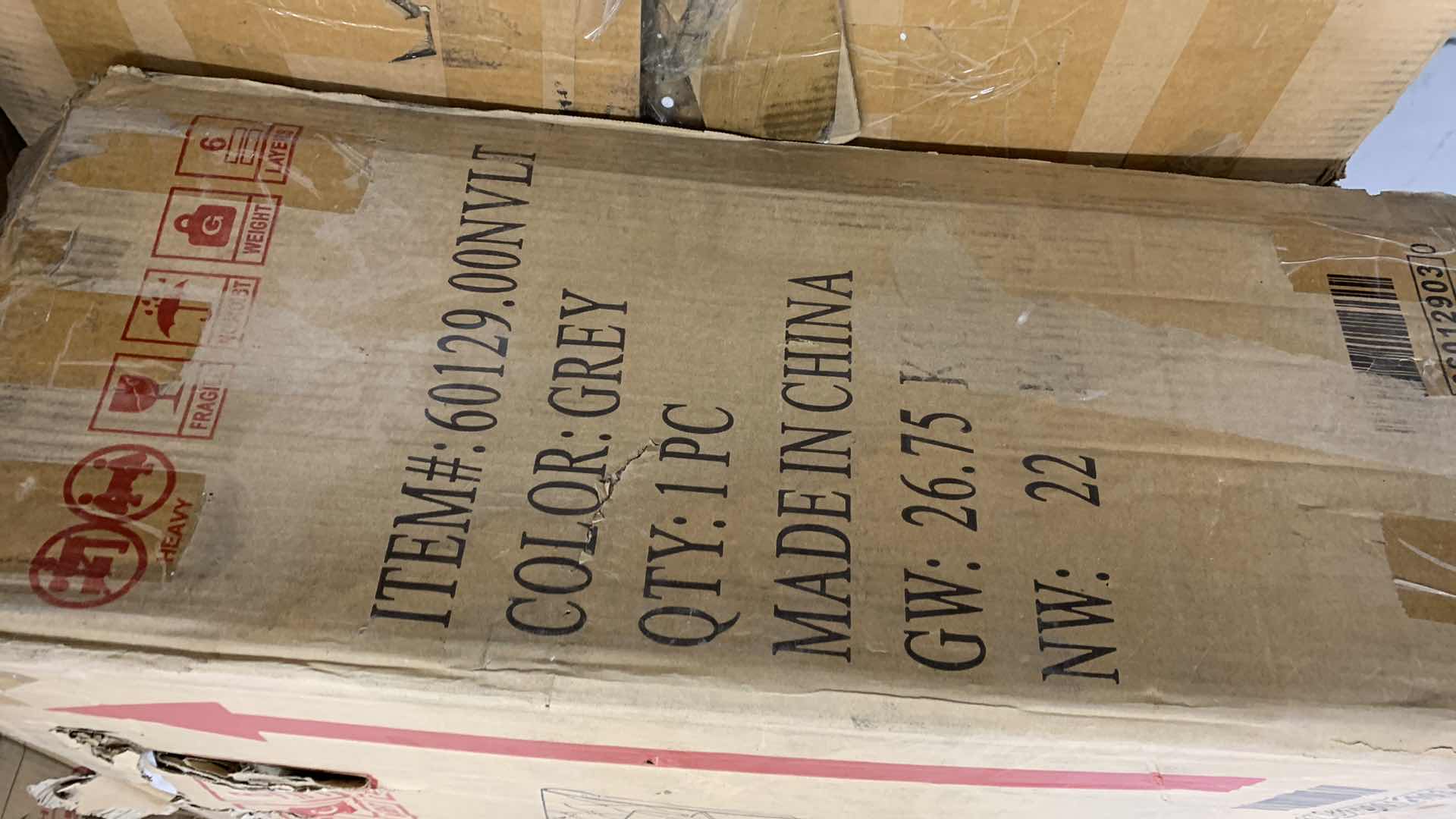 Photo 1 of RAFAELA TUFTED VELVET CHAISE IN GREY