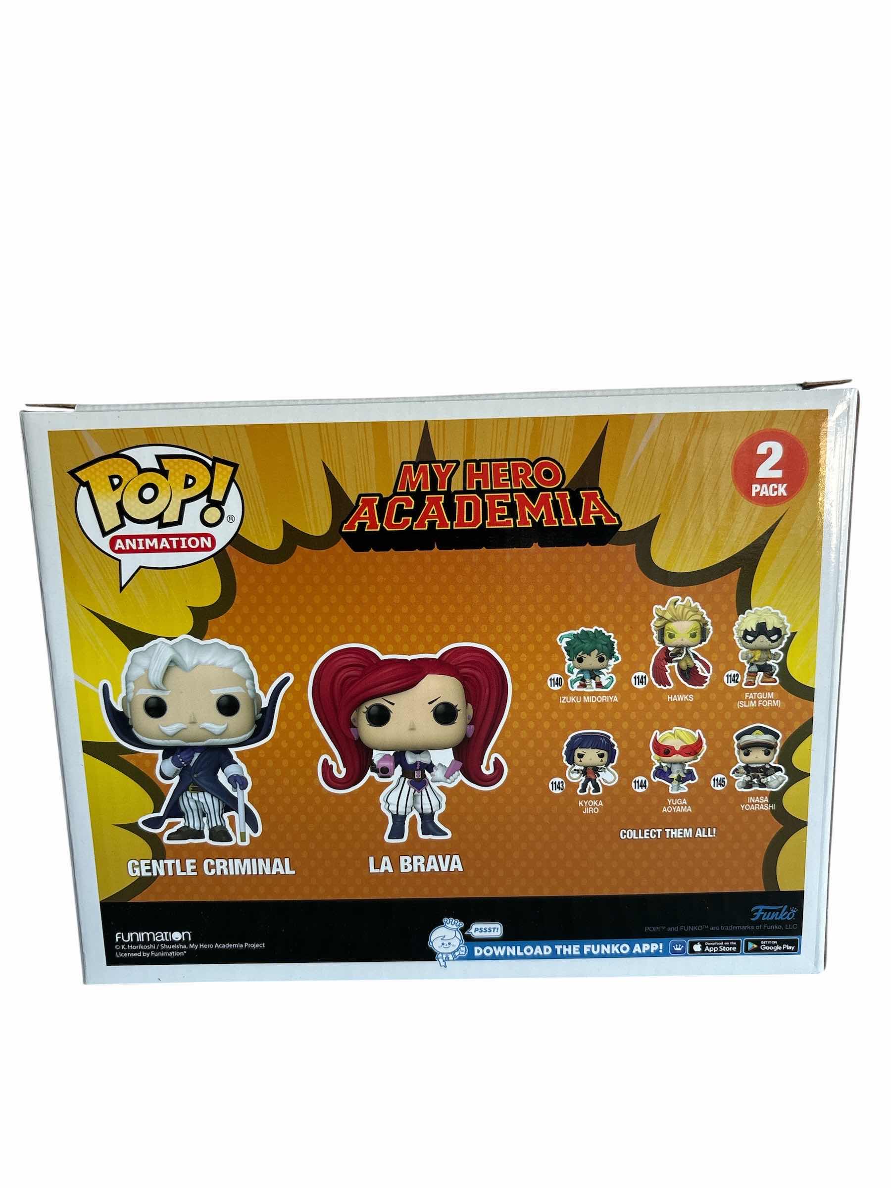 Photo 1 of NIB MY HERO ACADEMIA FUNKO POP GENTLE CRIMINAL 
& LA BRAVE
