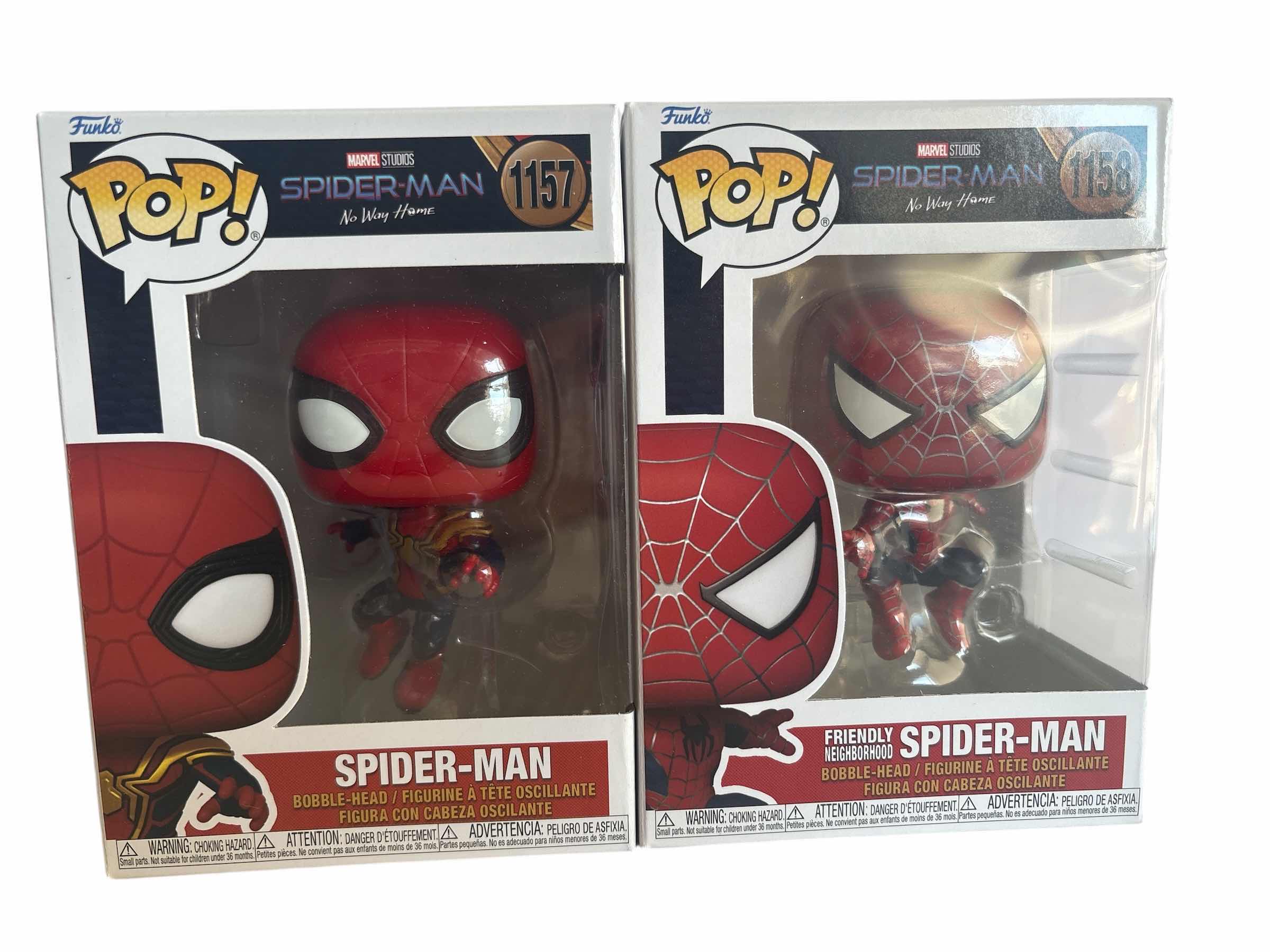 Photo 1 of (2)PCS NIB FUNKO POP MARVEL SPIDER-MAN