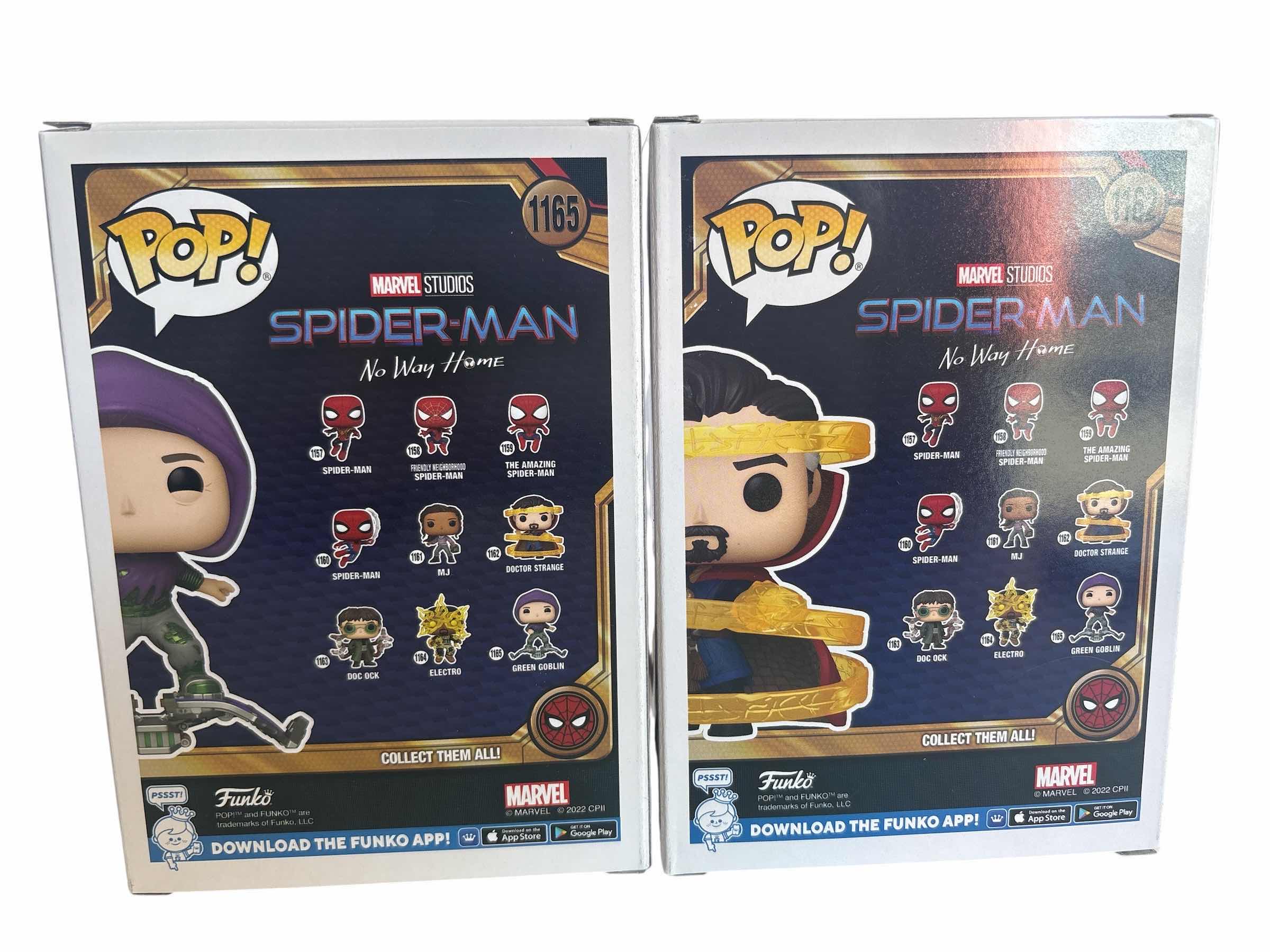Photo 1 of (2)PCW NIB FUNKO POP MARVEL SPIDER-MAN GREEN GOBLIN AND DOCTOR STRANGE