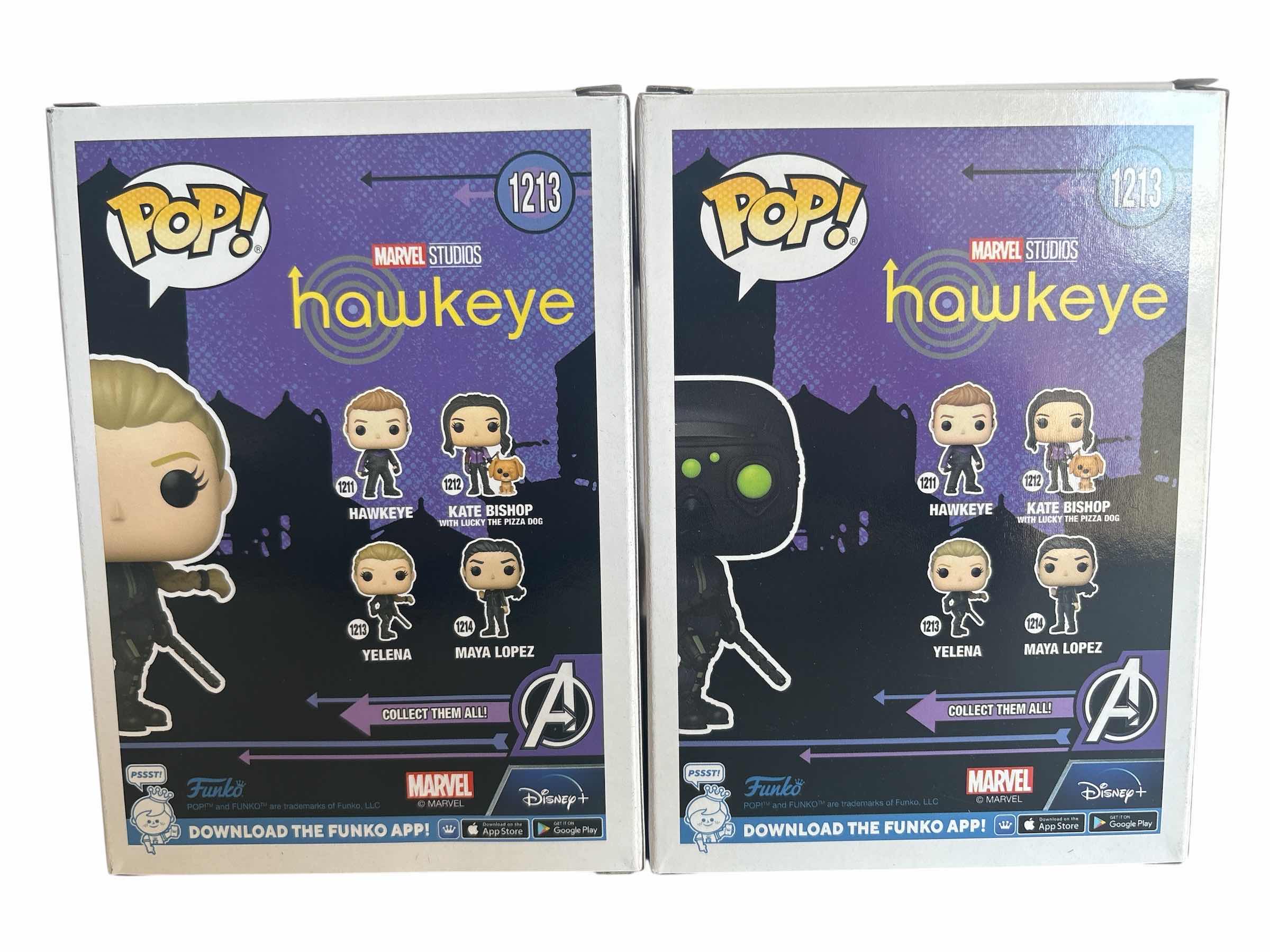 Photo 1 of (2)PCS NIB FUNKO PIO MARVEL HAWKEYE YELENS AND YELENA