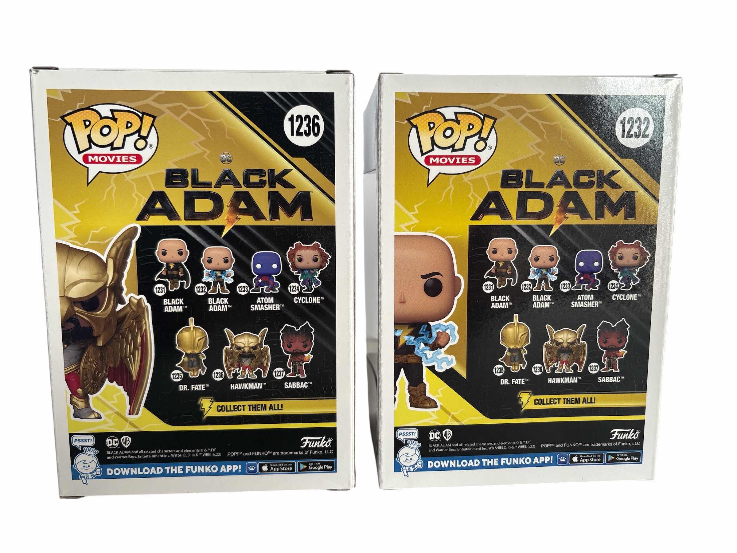 Photo 1 of (2)PCS FUNKO POP BLACK ADAM AND HAWKMAN