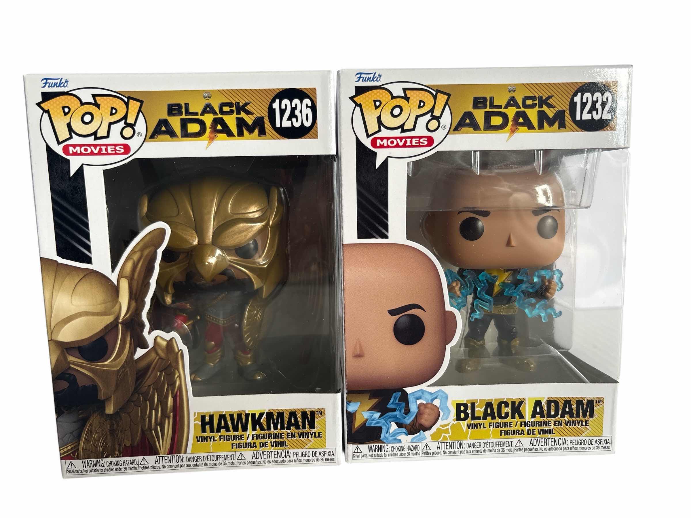 Photo 1 of (2)PCS FUNKO POP BLACK ADAM AND HAWKMAN