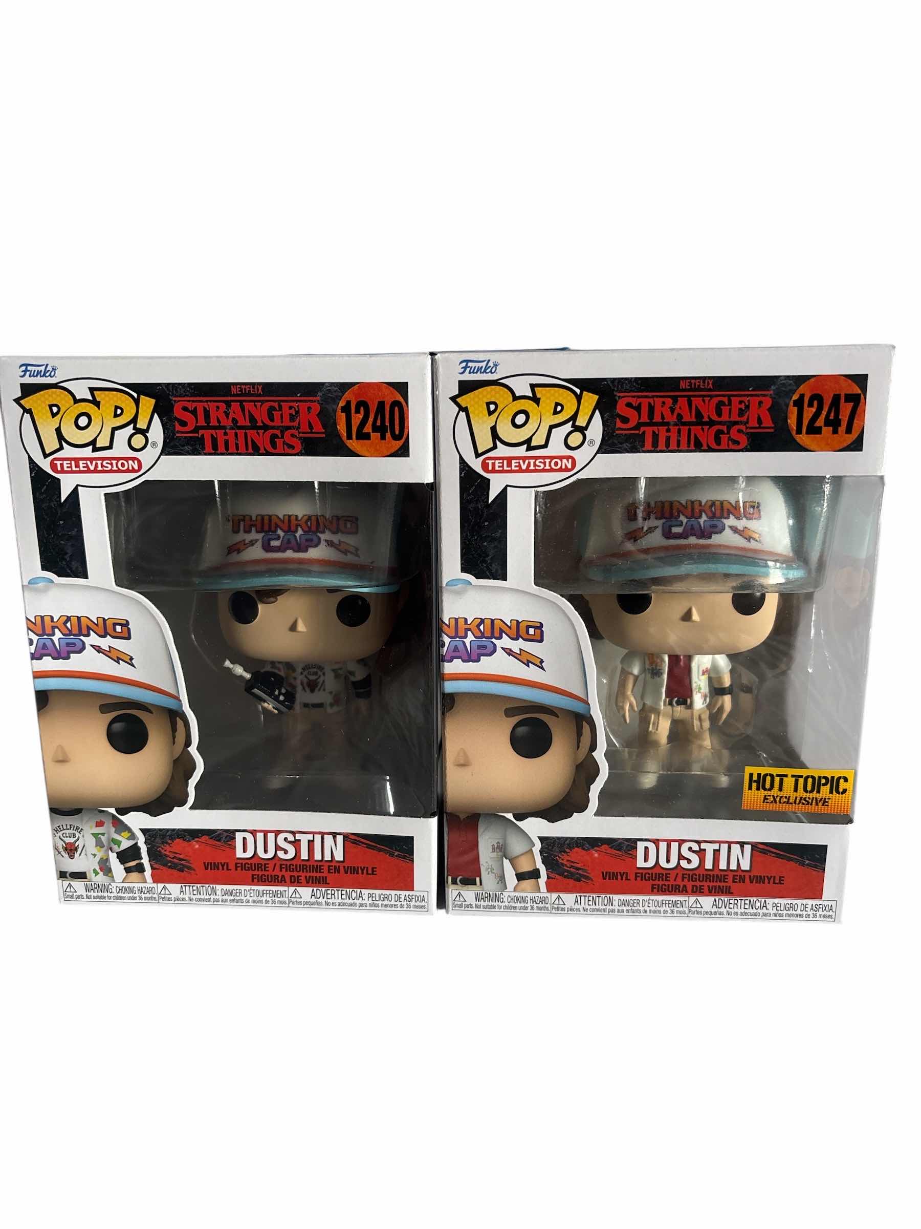 Photo 1 of (2) PCS NIB FUNKO POP DUSTIN STRANGER THINGS