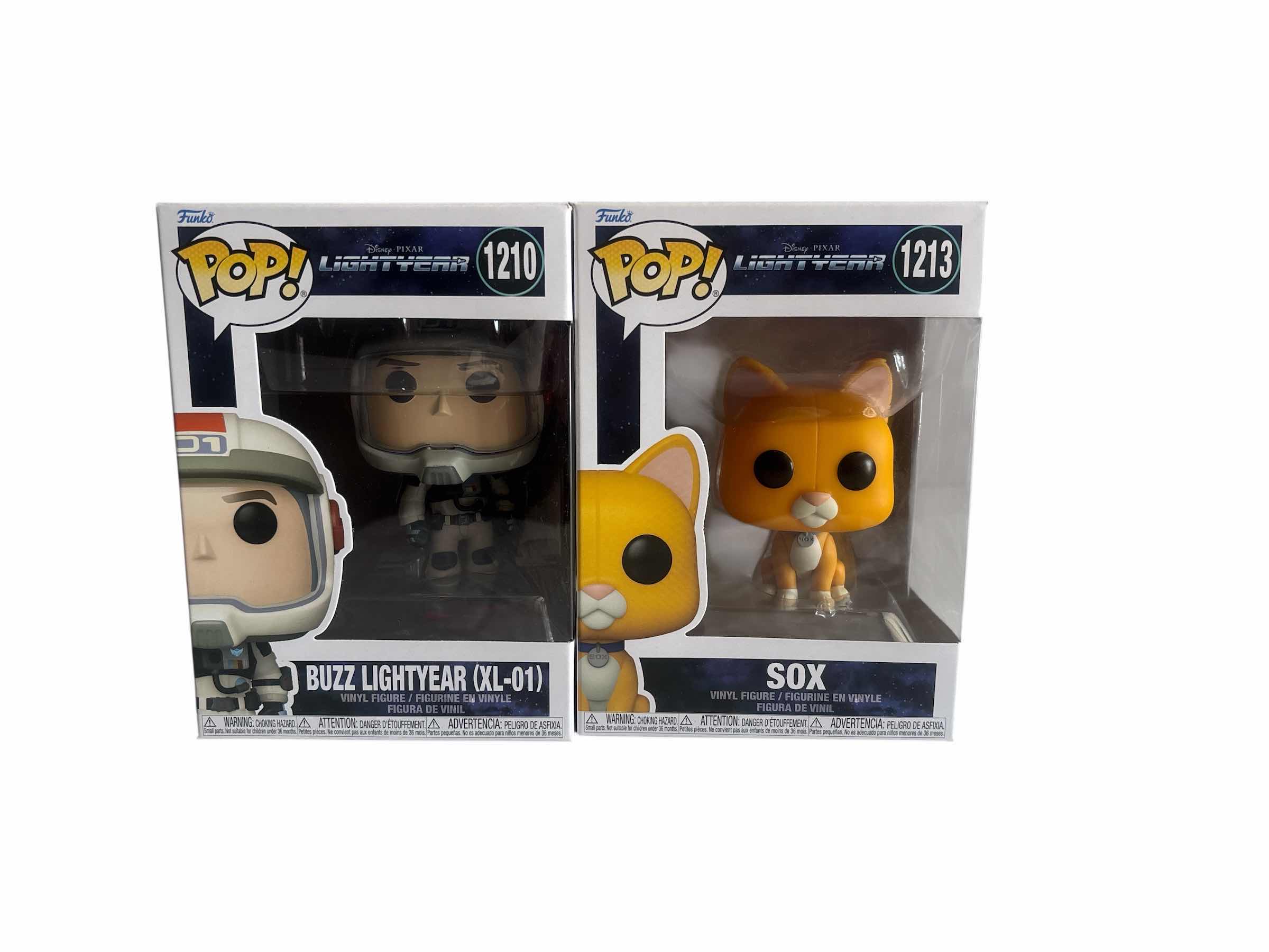 Photo 1 of 2(PCS) NIB FUNKO POP BUZZLIGHTYEAR XL-01 & SOX DISNEY LIGHTYEAR