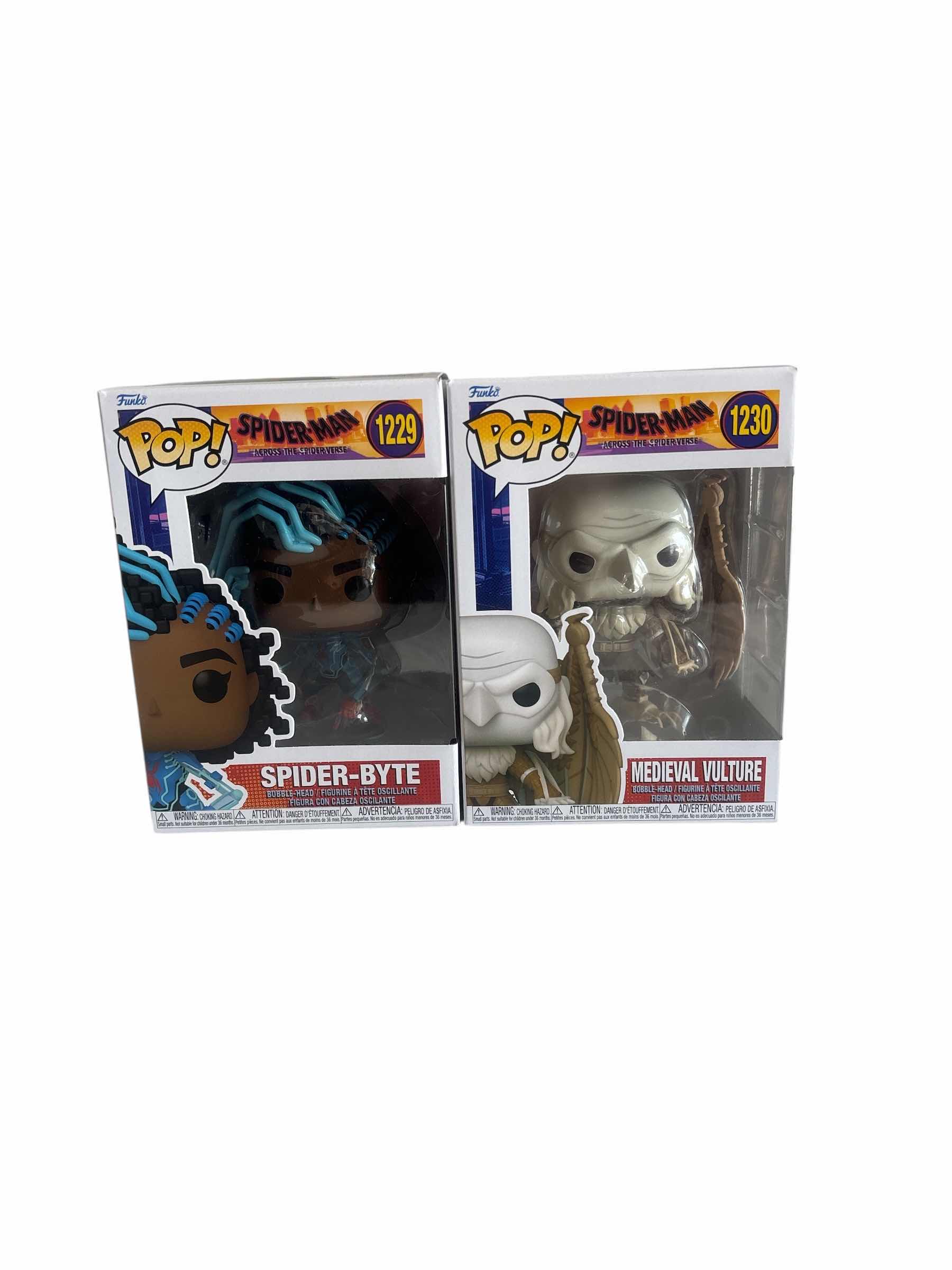 Photo 1 of 2(PCS) NIB FUNKO POP SPIDER-BYTE & MEDIEVAL VULTURE SOIDER-MAN