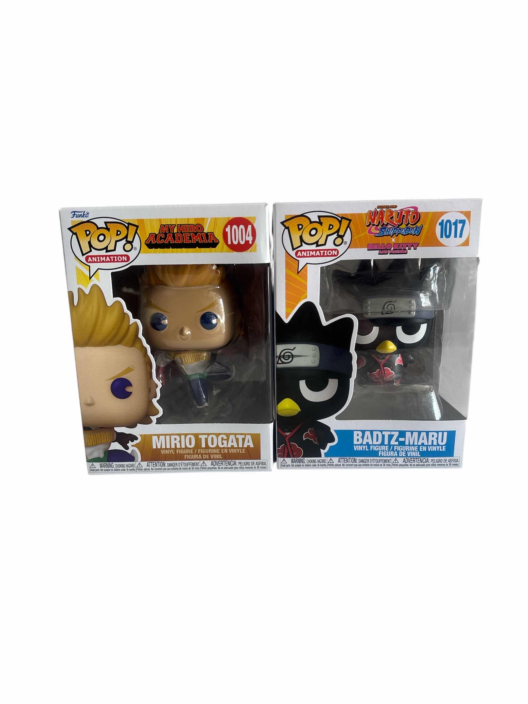 Photo 1 of 2(PCS) NIB FUNKO POP MIRIO TOGATA MY HERO ACADEMIA & BADTZ-MARU NARUTO SHIPPUDEN X HELLO KITTY & FRIENDS