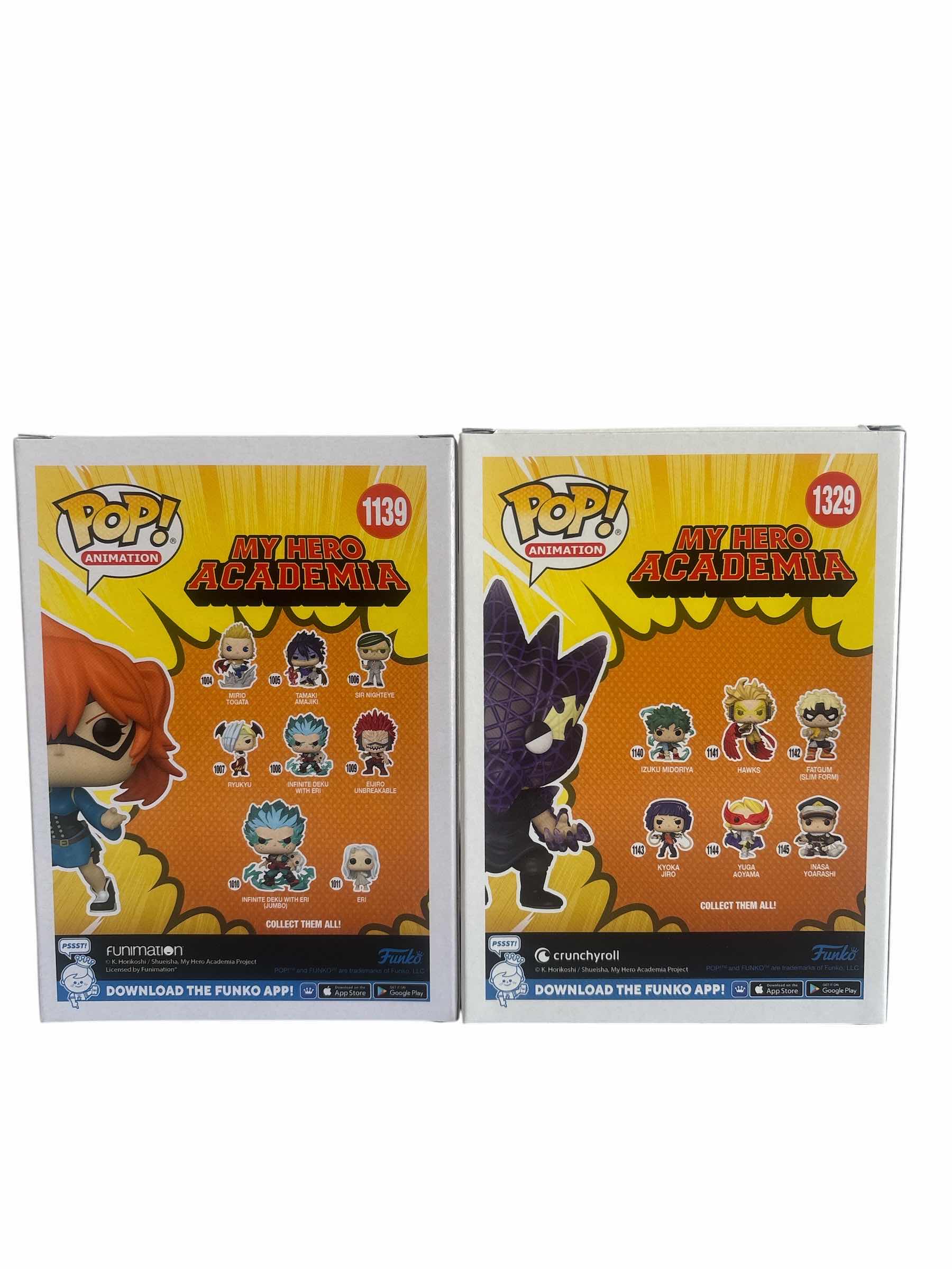 Photo 1 of (2) PCS. NIB FUNKO POP FUMIKAGE TOKOYAMI HT EXCL. & ITSUKA KENDO HT EXCL. MY HERO ACADEMIA