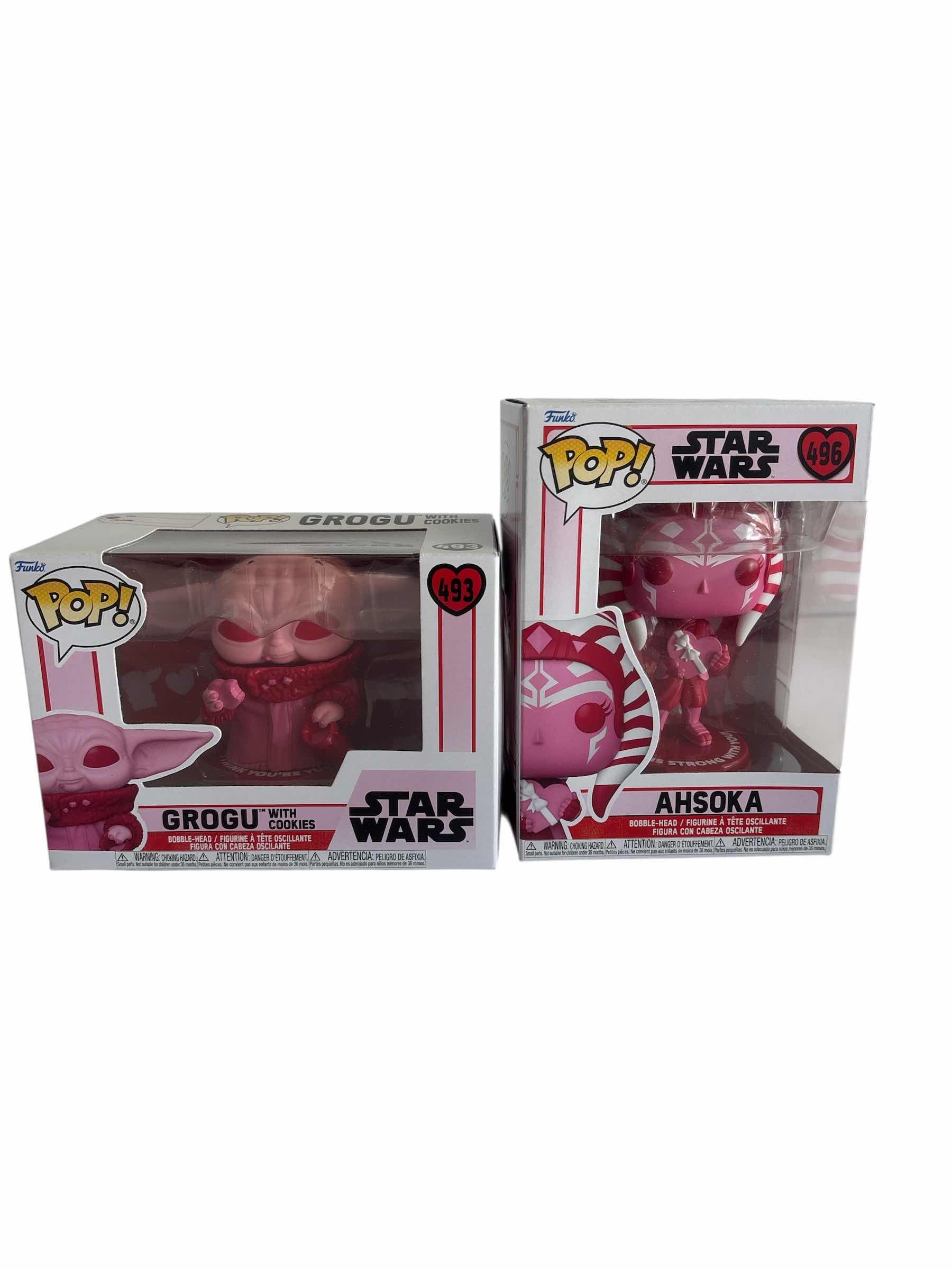 Photo 1 of (2)PCS NIB FUNKO POP GROGU & ASHOKA STAR WARS