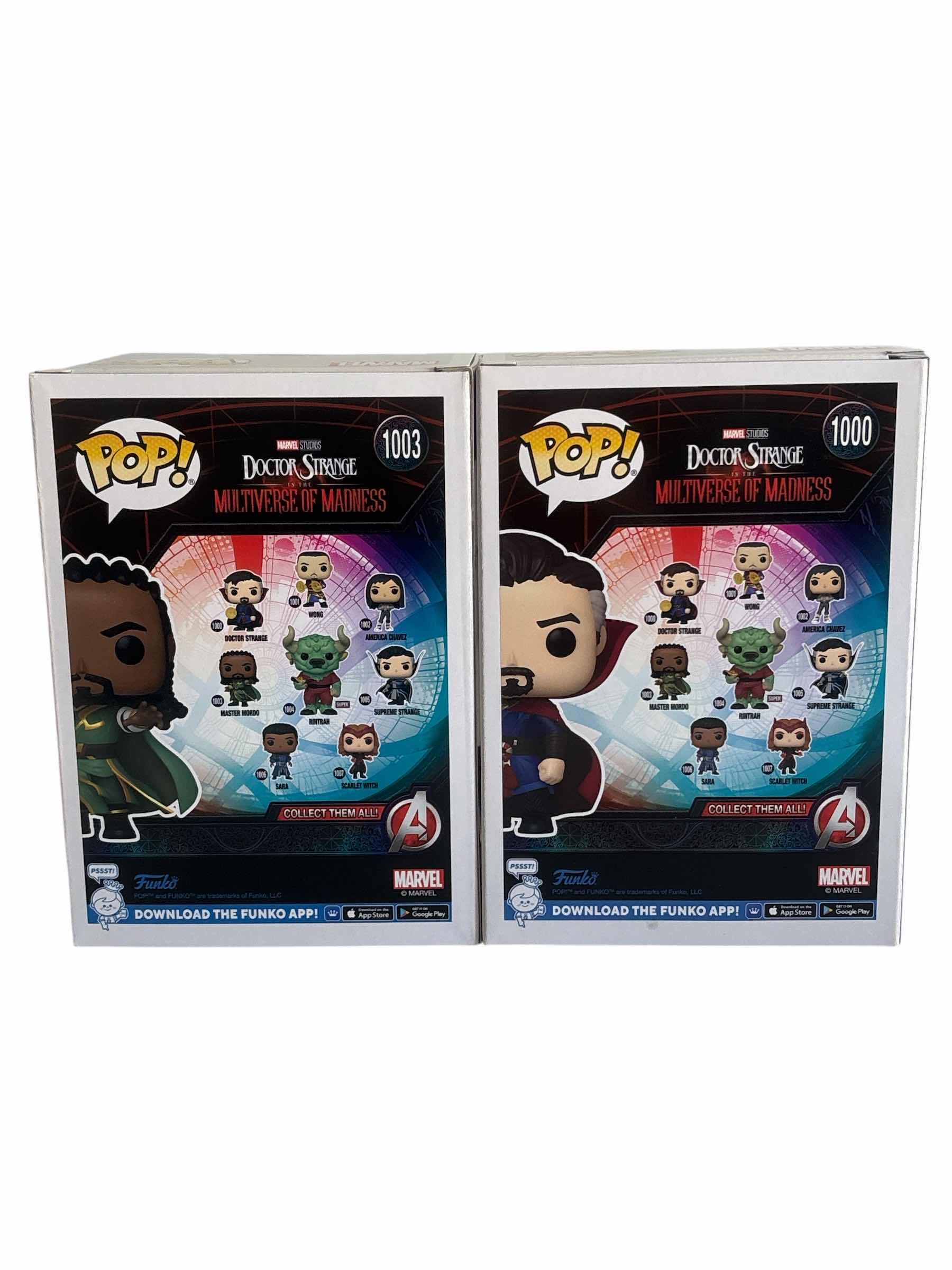 Photo 1 of (2)PCS NIB FUNKO POP DOCTO STRANGE & MASTER MORDO DOCTOR STRANGE IN THE MULTIVERSE OF MADNESS