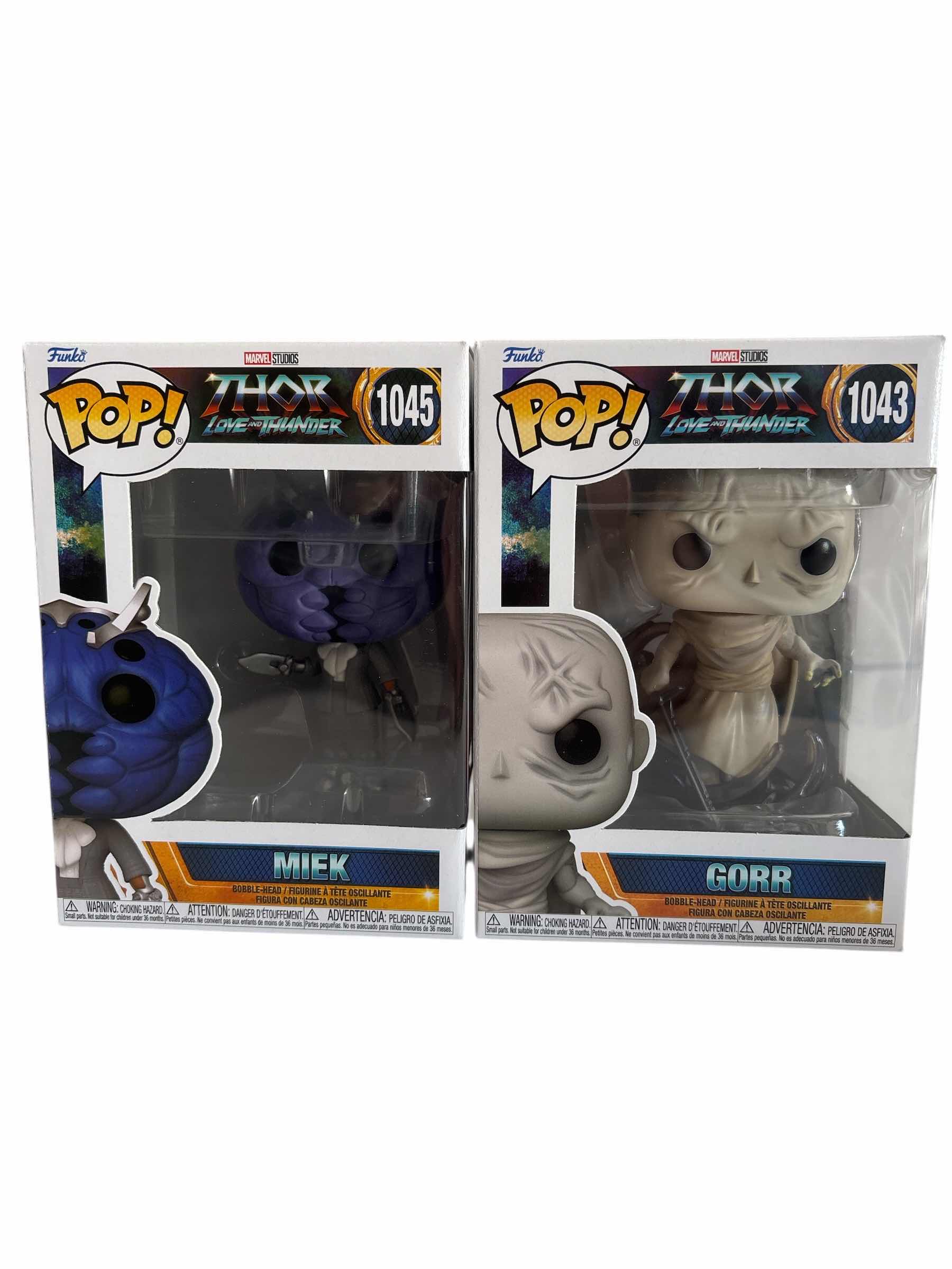 Photo 1 of (2)PCS NIB FUNKO POP MIEK & GORR THOR LOVE AND THUNDER