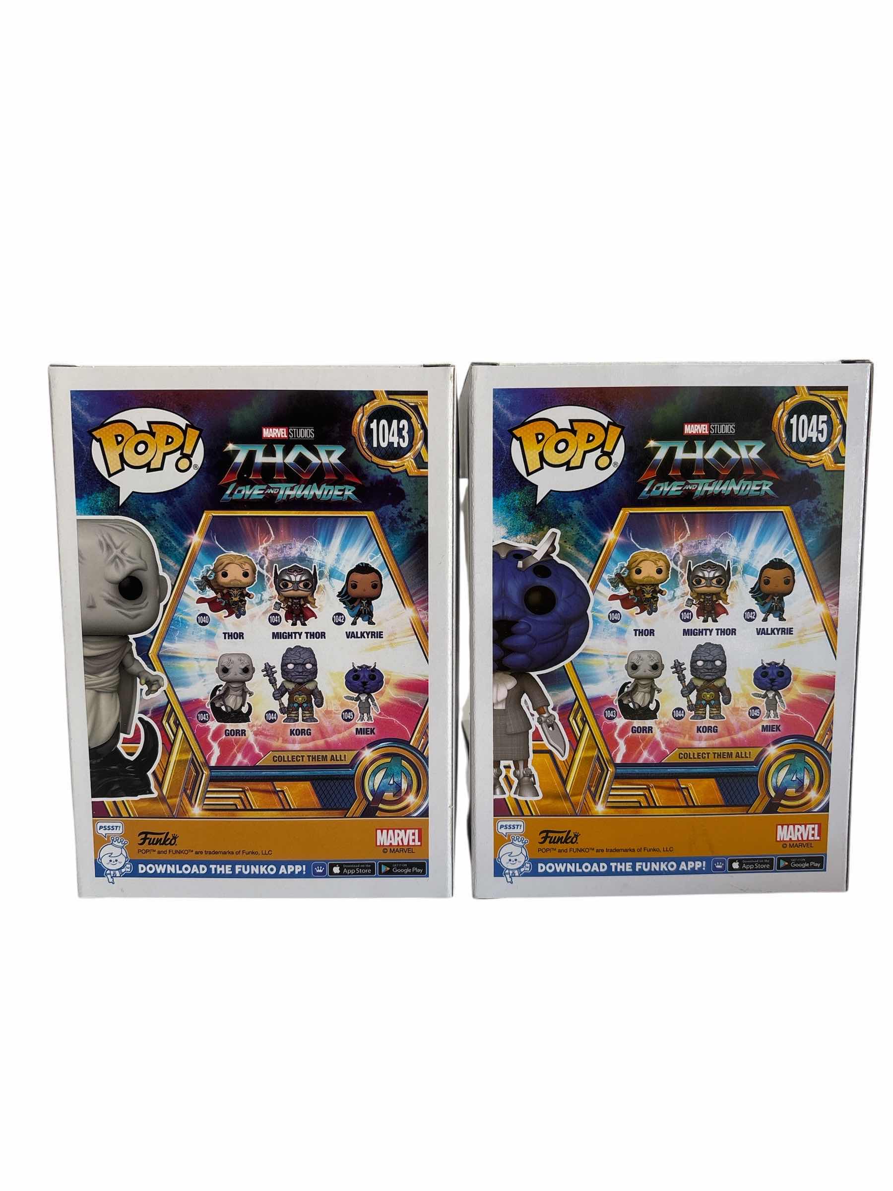 Photo 1 of (2)PCS NIB FUNKO POP MIEK & GORR THOR LOVE AND THUNDER