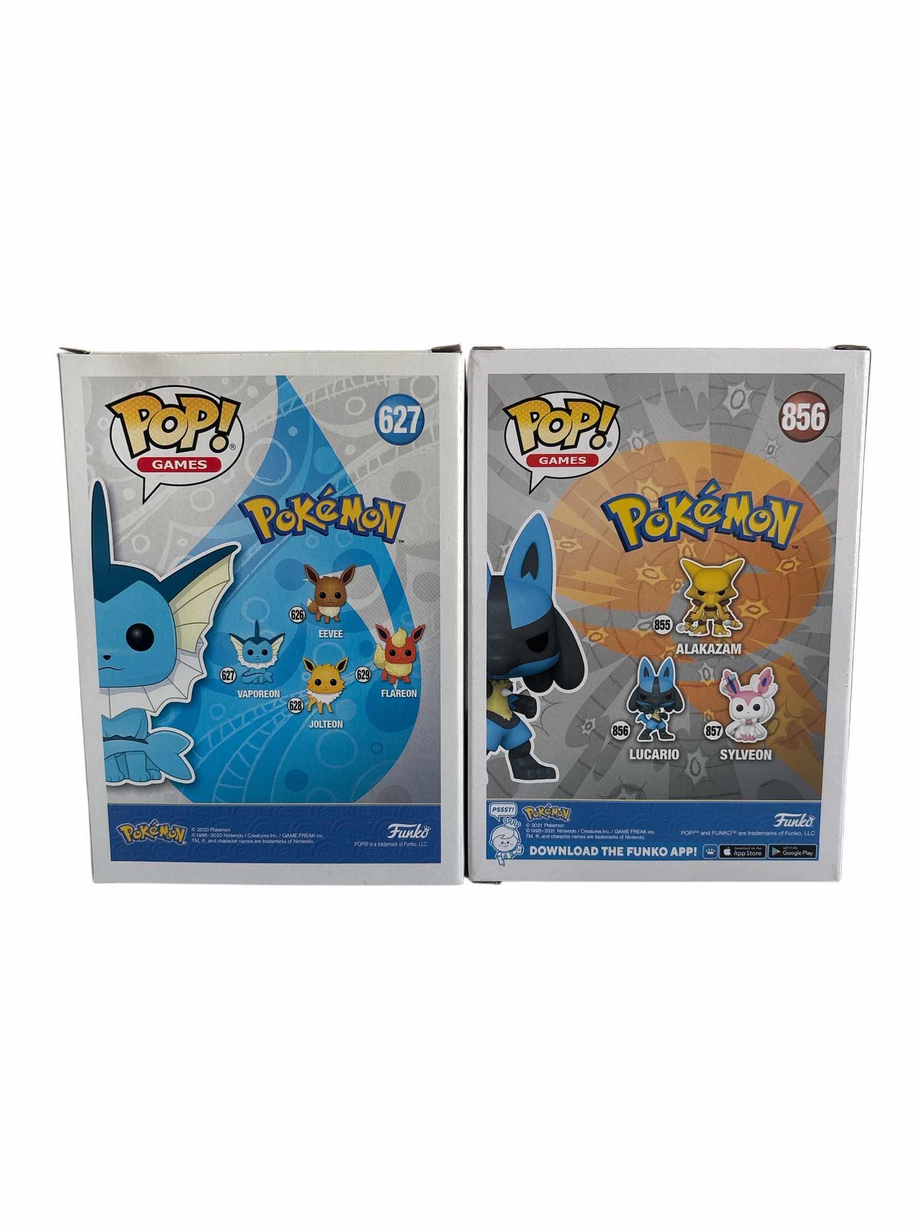 Photo 1 of (2)PCS NIB FUNKO POP LYCARIO & VAPOREON
POKÉMON