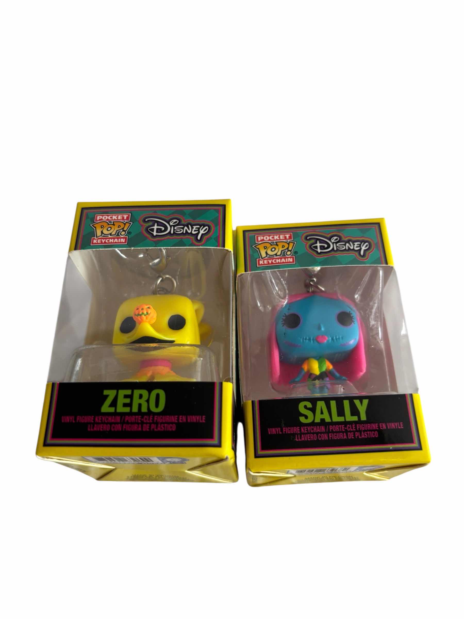 Photo 1 of $23 (2)PCS NIB FUNKO POP POCKET KEYCHAIN DISNEY ZERO & SALLY