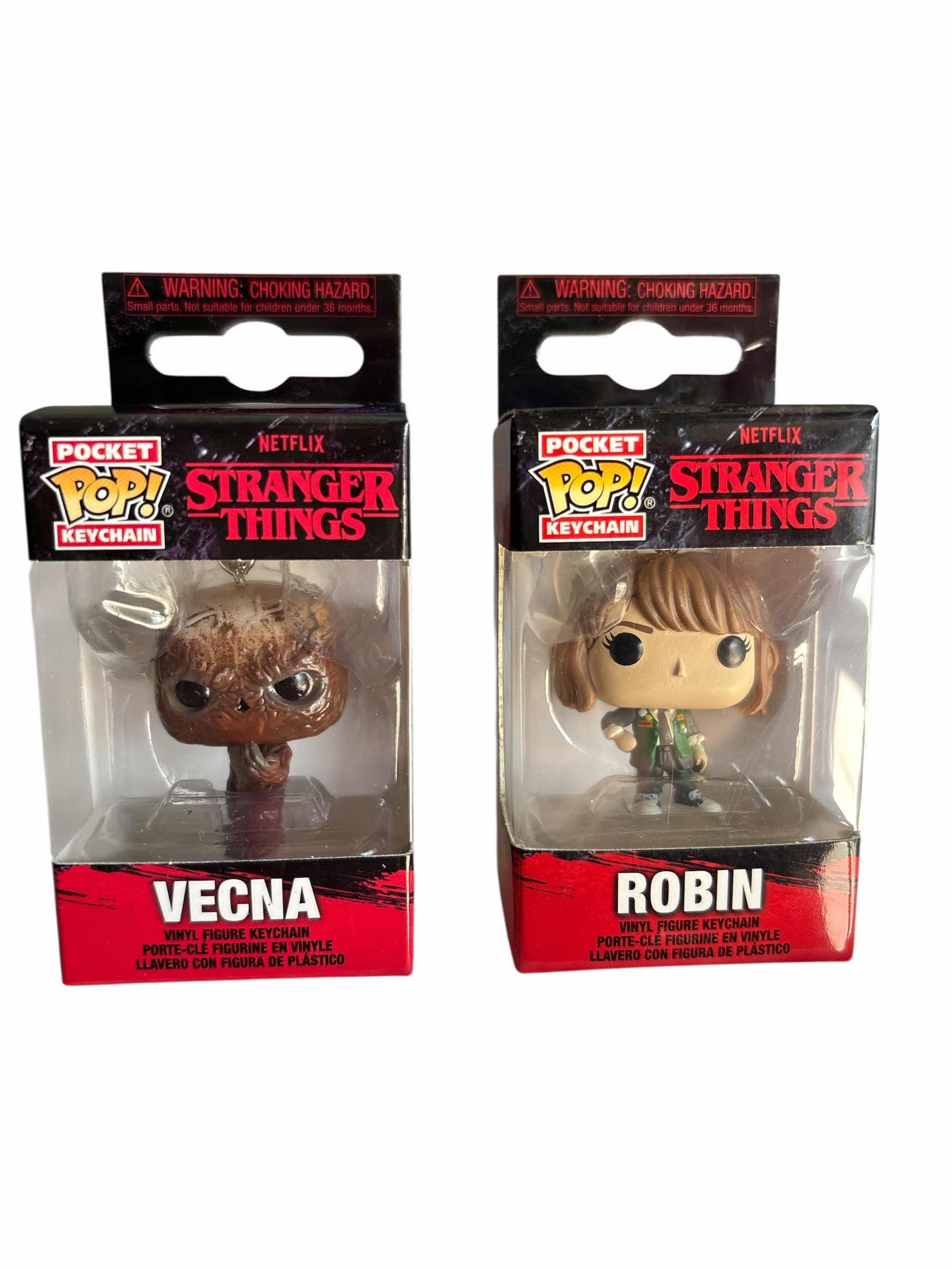 Photo 1 of NIB (2)PCS FUNKO POCKET POP STRANGER THINGS KEYCHAIN RETAIL $22