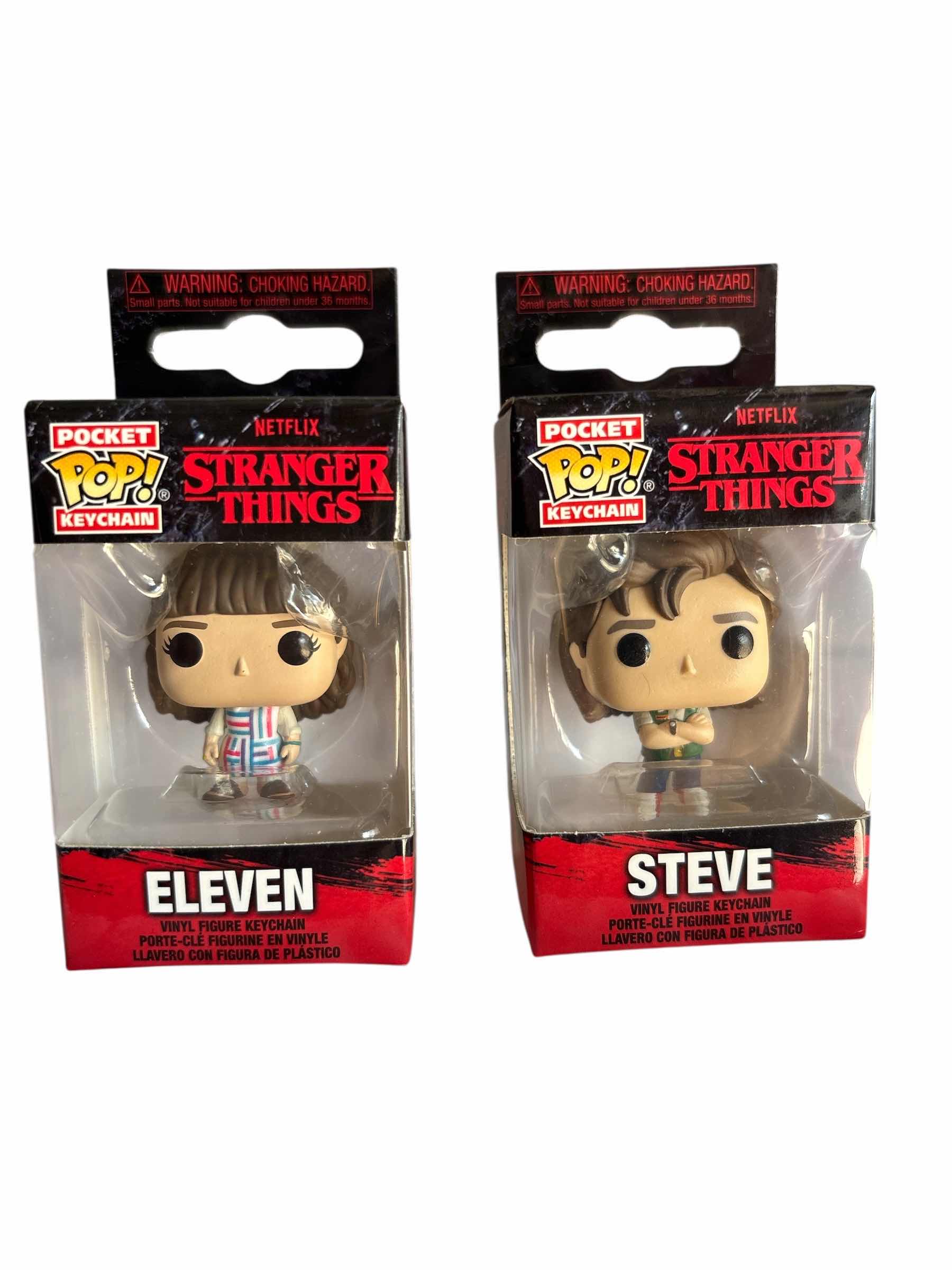 Photo 1 of NIB (2)PCS FUNKO POCKET POP STRANGER THINGS KEYCHAIN RETAIL $27