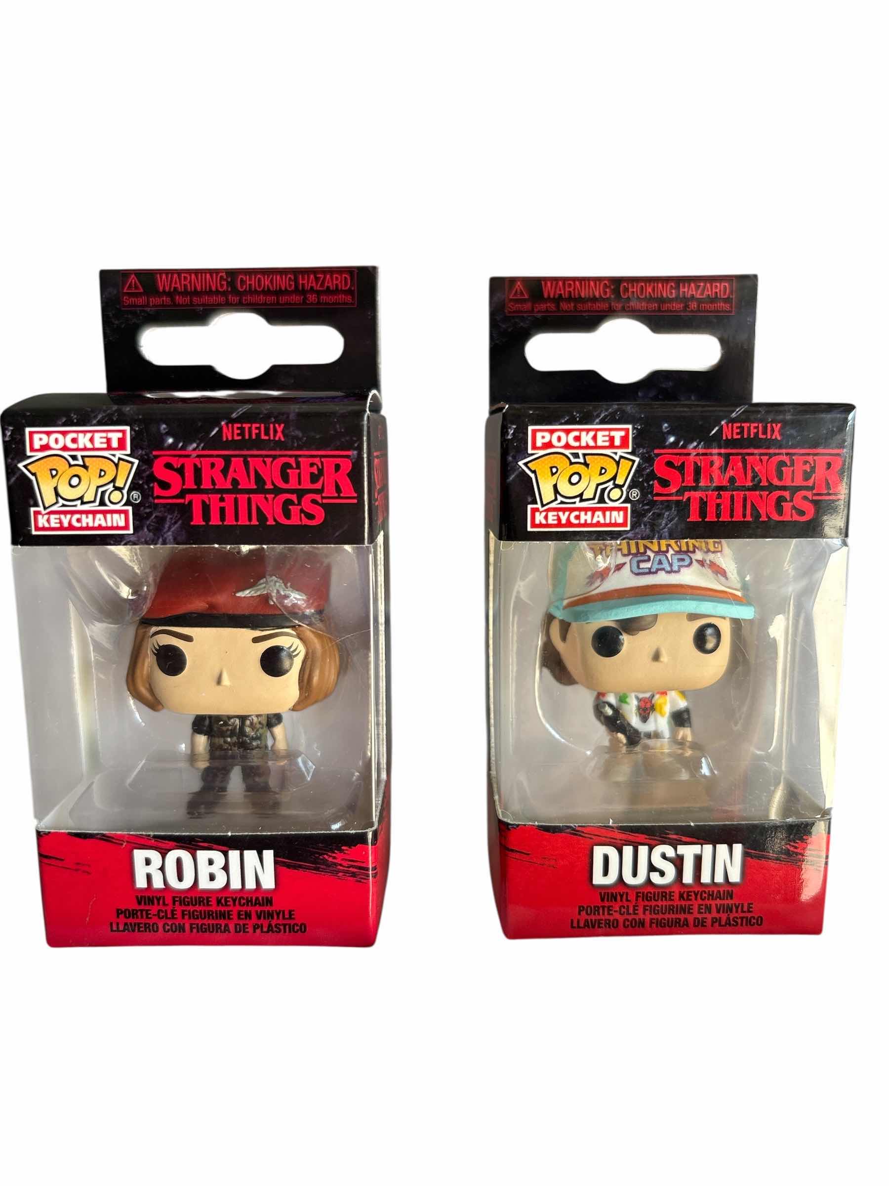 Photo 1 of NIB (2)PCS FUNKO POCKET POP STRANGER THINGS KEYCHAIN RETAIL $36