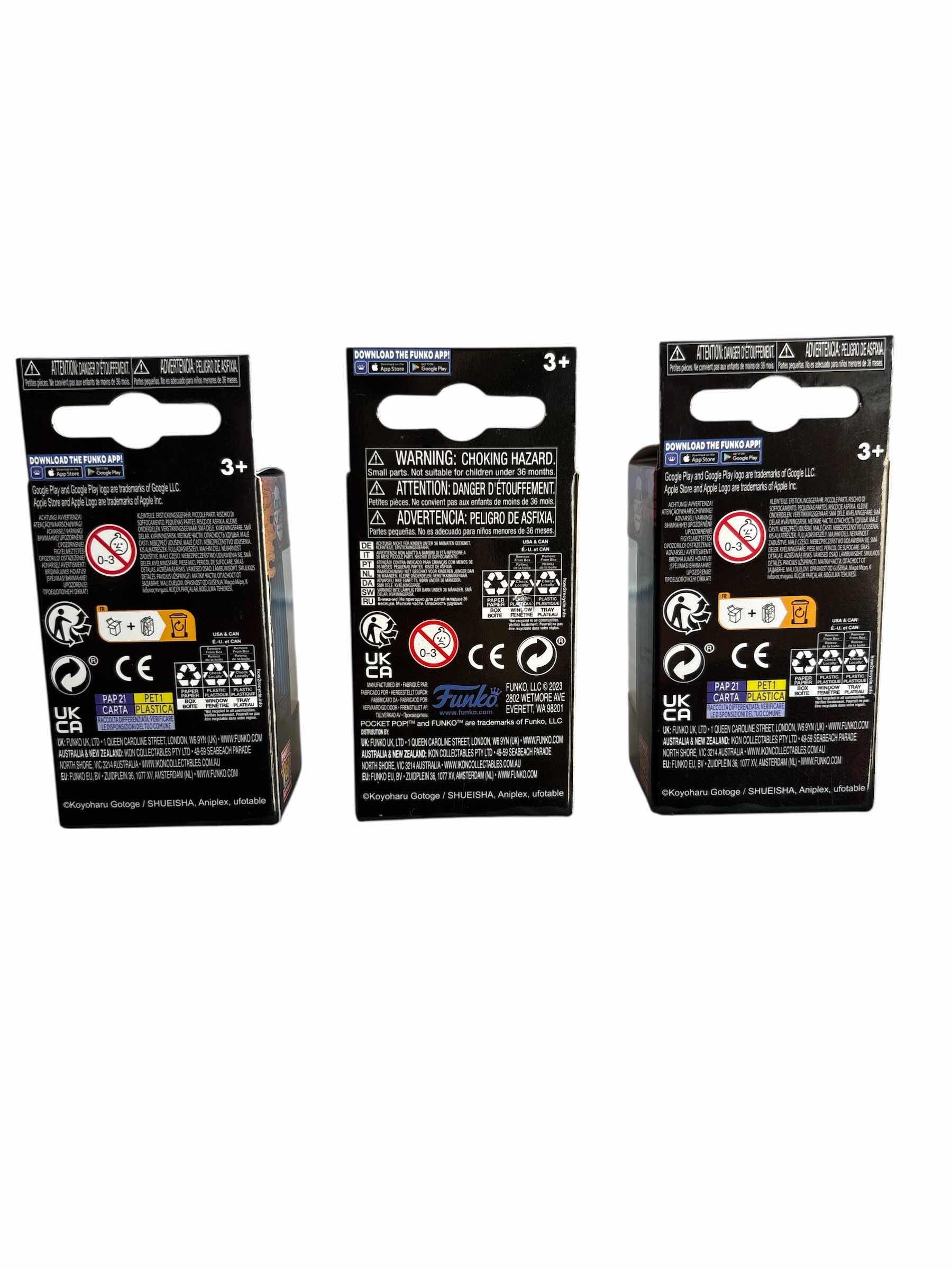 Photo 1 of NIB (3)PCS FUNKO POCKET POP DEMON SLAYER KEYCHAIN RETAIL $41