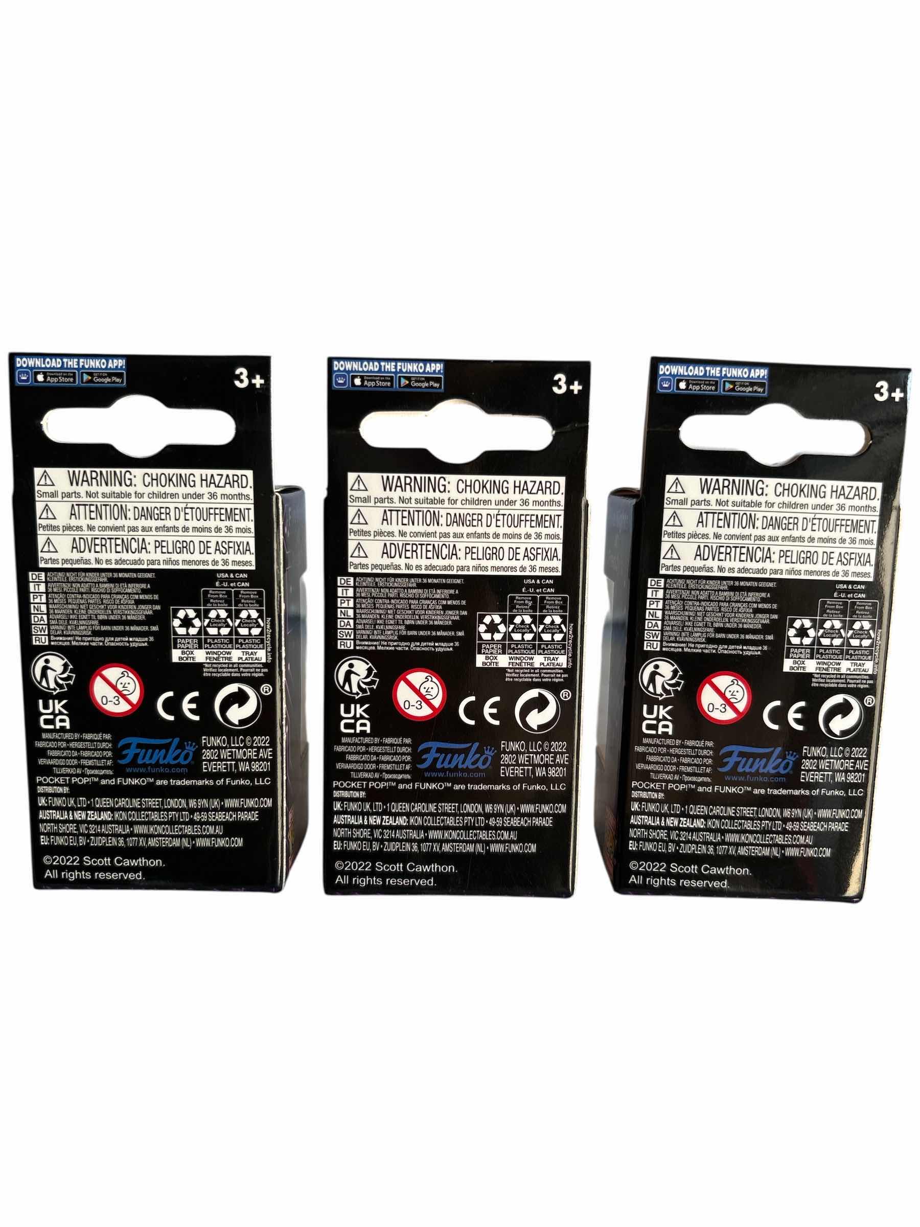 Photo 1 of NIB (3)PCS FUNKO POCKET POP FIVE NIGHTS  FREDDYS KEYCHAIN RETAIL $42