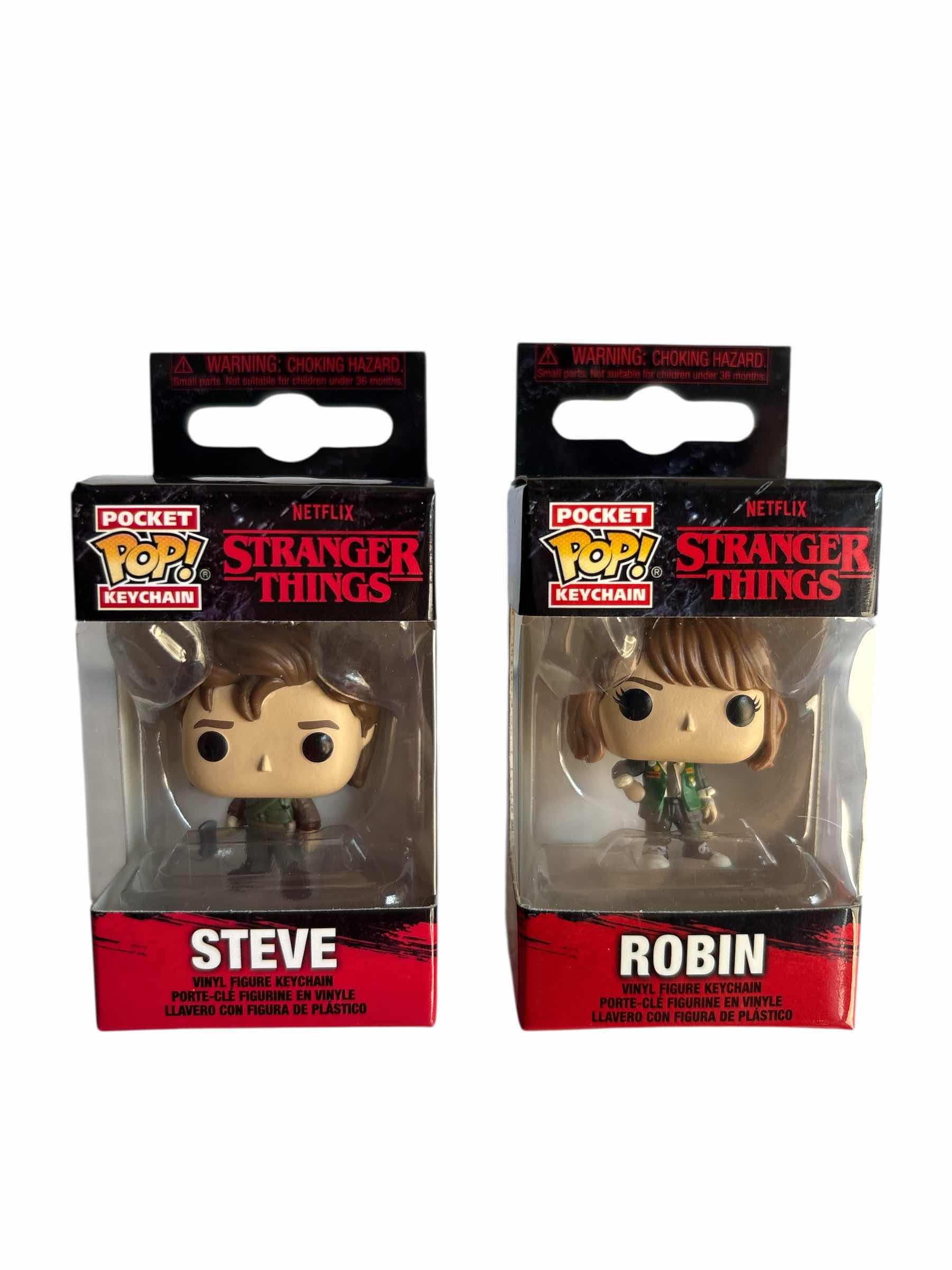 Photo 1 of NIB (2)PCS FUNKO POCKET STRANGER THINGE KEYCHAIN RETAIL $32