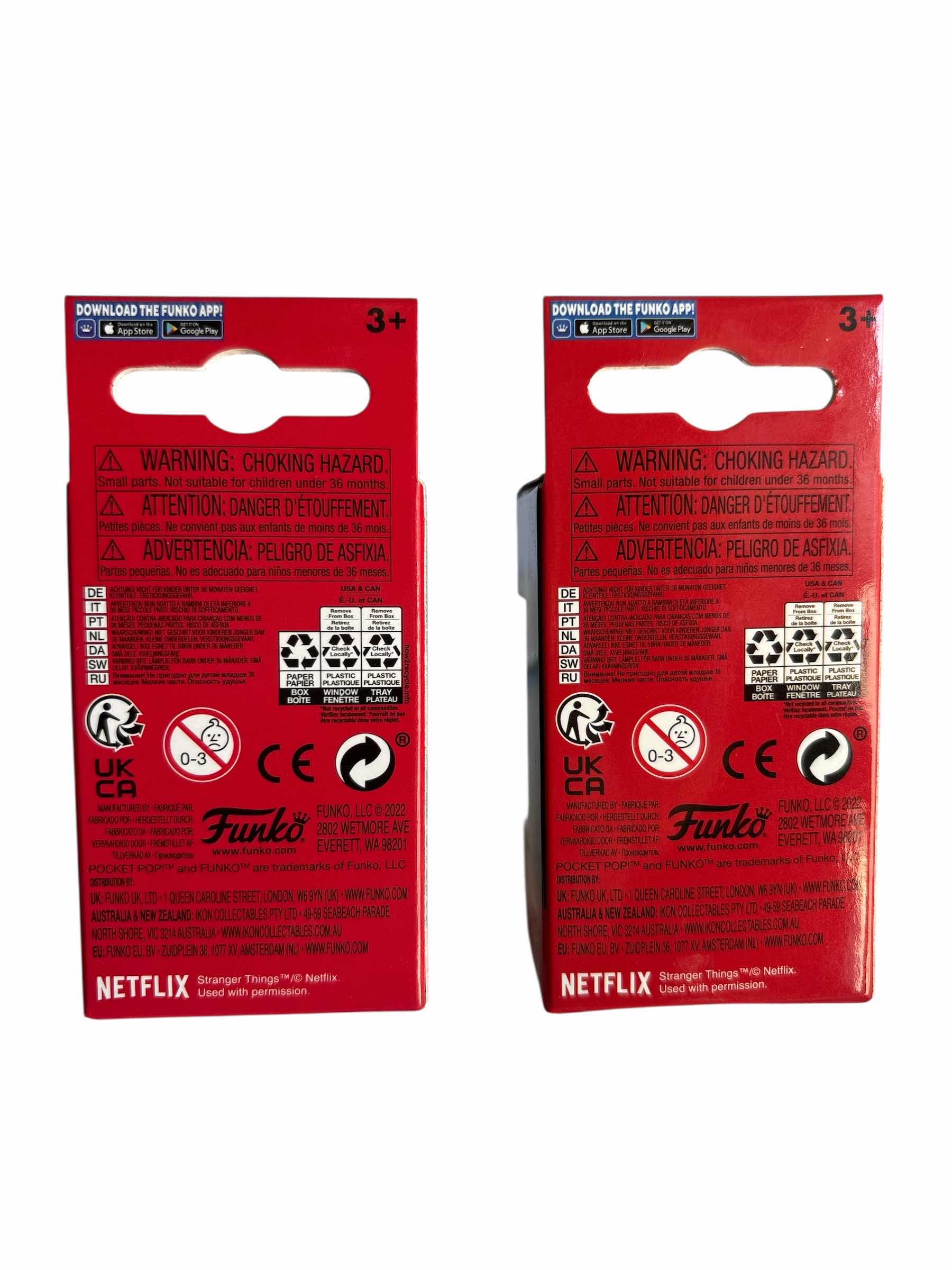 Photo 1 of NIB (2)PCS FUNKO POCKET STRANGER THINGE KEYCHAIN RETAIL $32