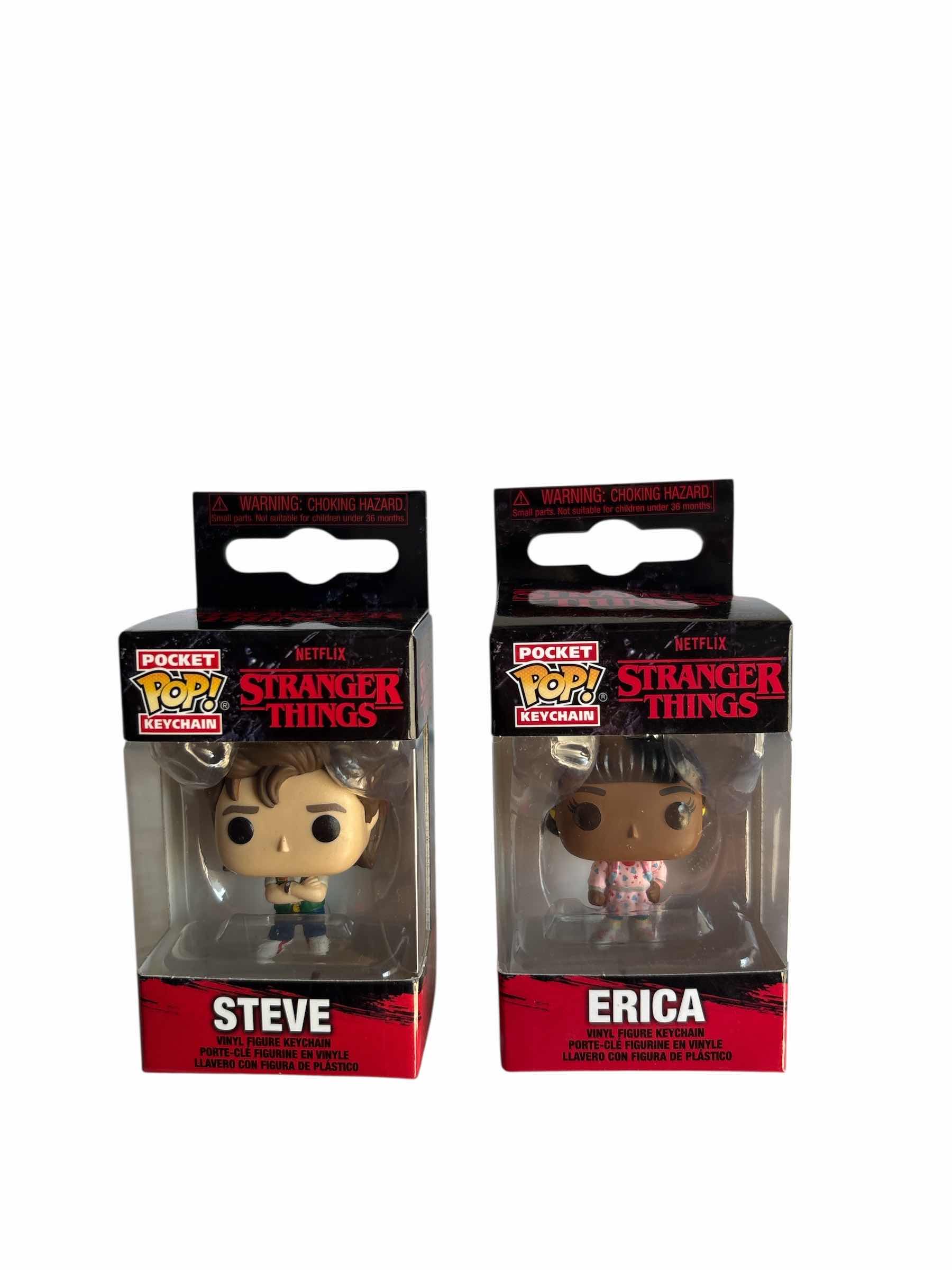 Photo 1 of NIB (2)PCS FUNKO POCKET POP STRANGER THINGS KEYCHAIN RETAIL $41