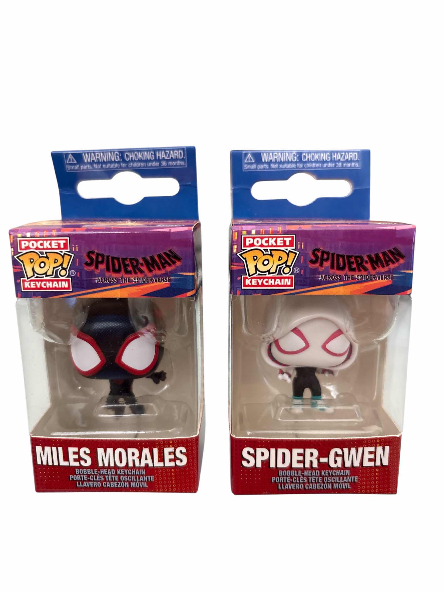 Photo 1 of NIB (2)PCS FUNKO POP SPIDERMAN KEYCHAIN RETAIL $28