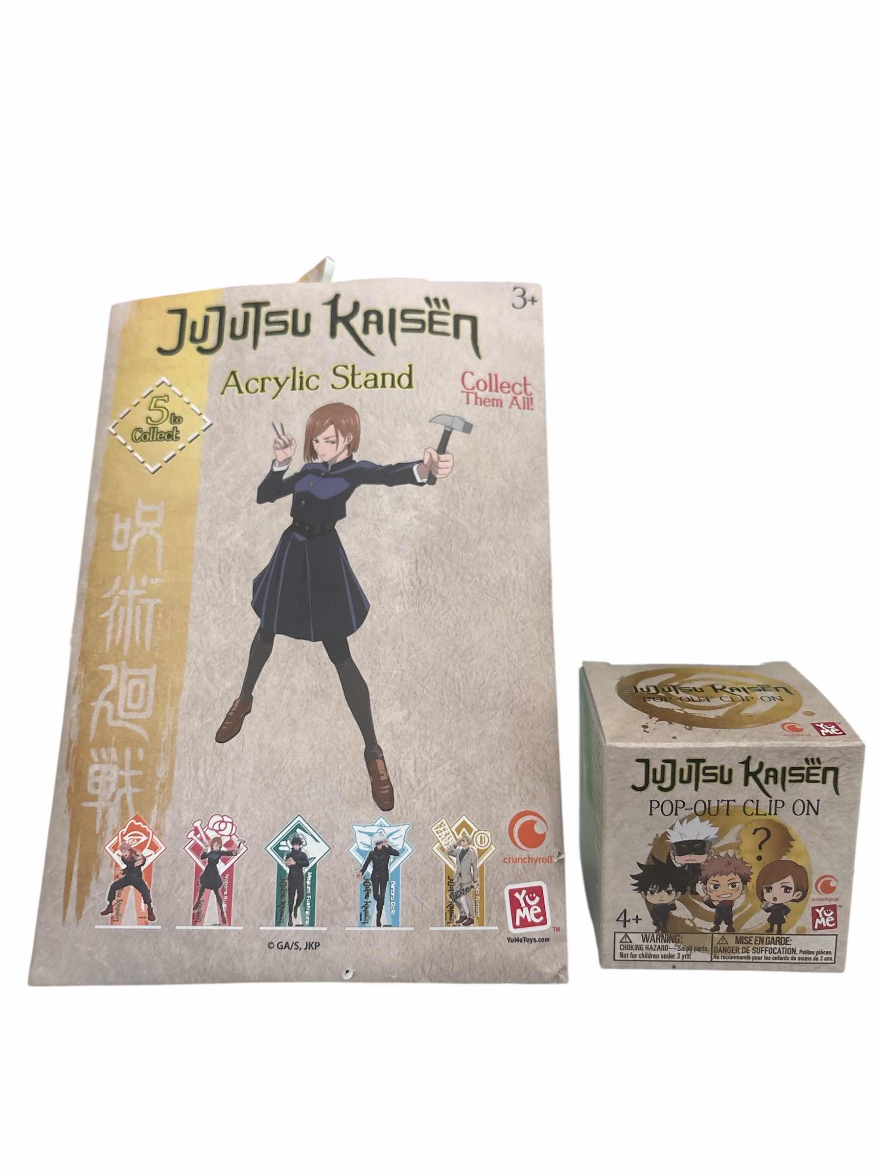 Photo 1 of (2)PCS JUJUTSU KAISEN ACYCLIC STAND AND POO OUT CLIP ON RETAIL $16