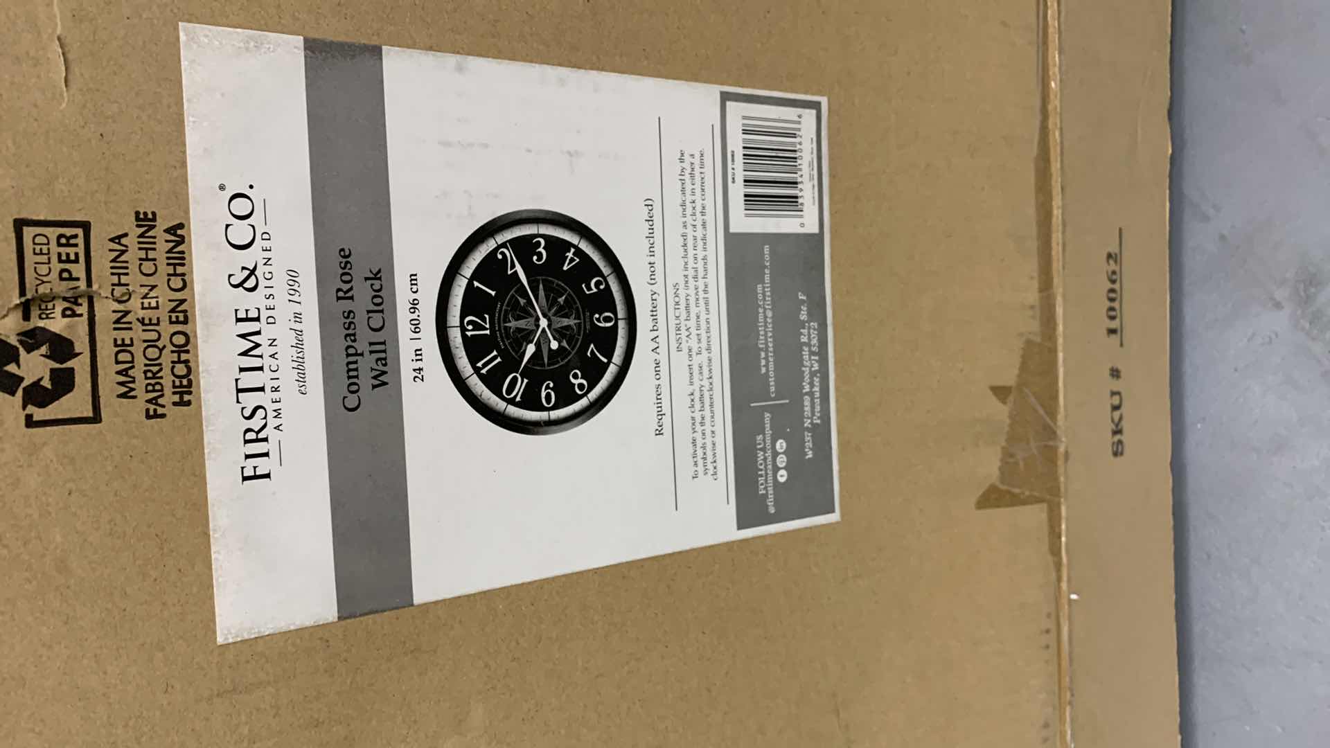 Photo 1 of FIRST TIME AND COMPANY ANALOG ROUND CLASSIC CLOCK 24" DIAMETER MODEL 10062