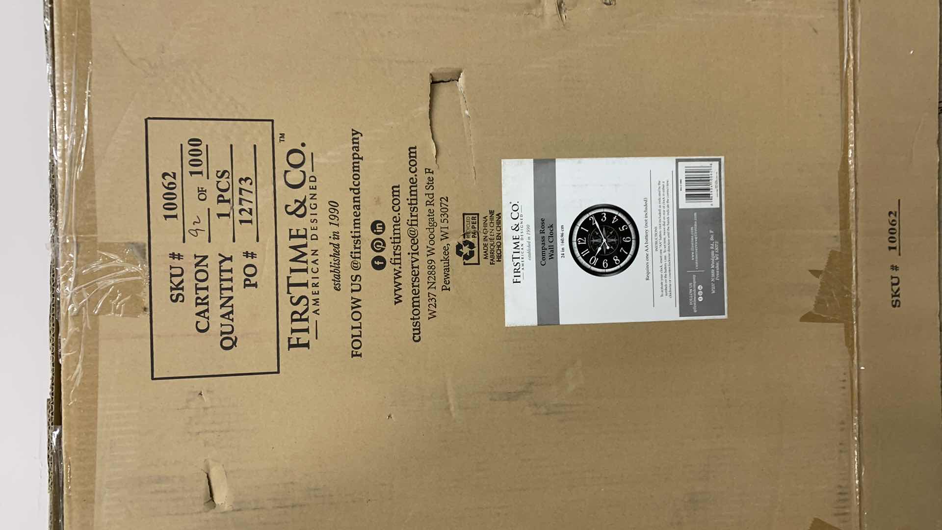 Photo 3 of FIRST TIME AND COMPANY ANALOG ROUND CLASSIC CLOCK 24" DIAMETER MODEL 10062