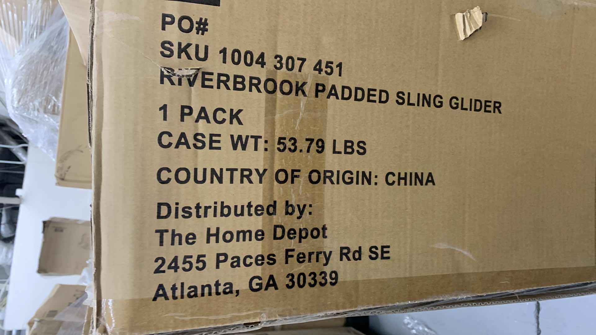 Photo 1 of HAMPTON BAY RIVERBROOK PADDED SWING GLIDER