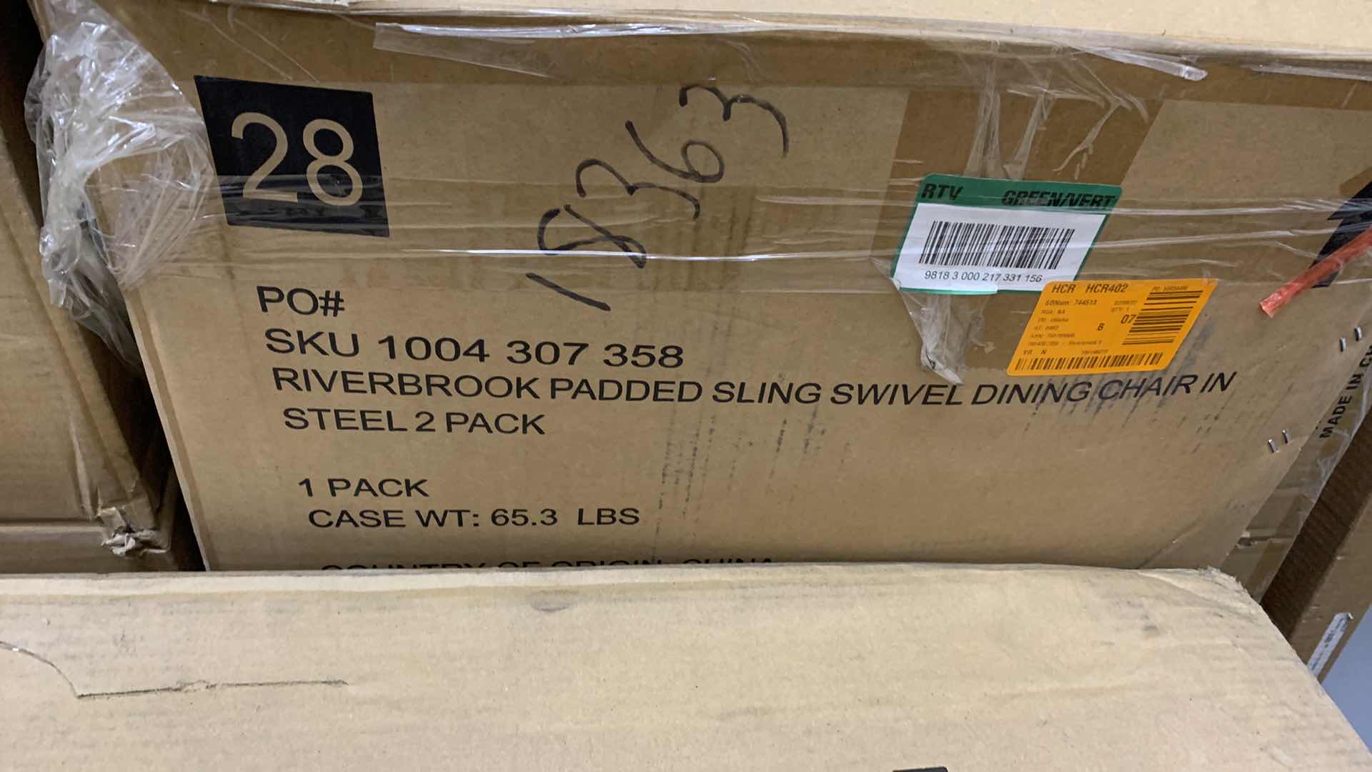 Photo 1 of RIVERBROOK PADDED SLING SWIVEL DINING CHAIR IN STEEL 2 PACK MODEL 1004 307 358 