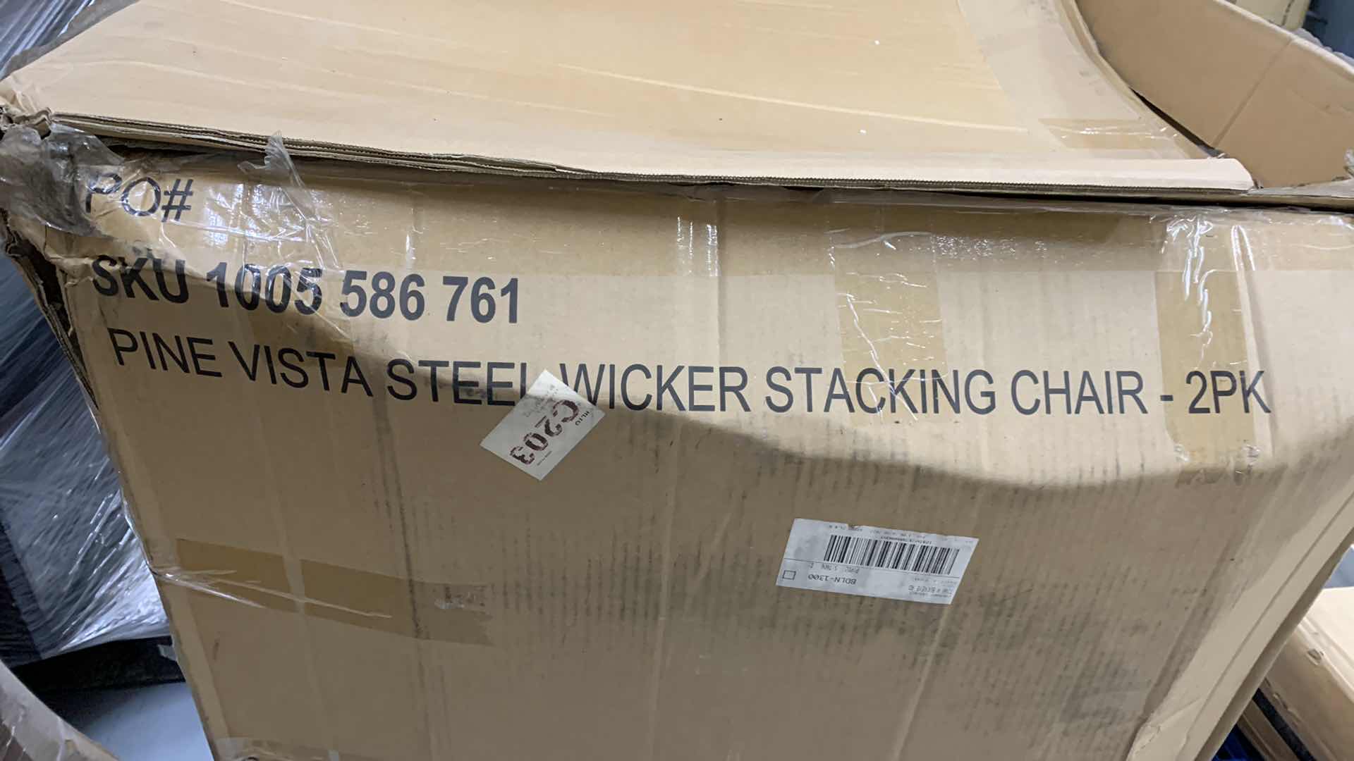 Photo 1 of 2-PINE VISTA STEEL WICKER STACKING CHAIRS MODEL 1005 586 761