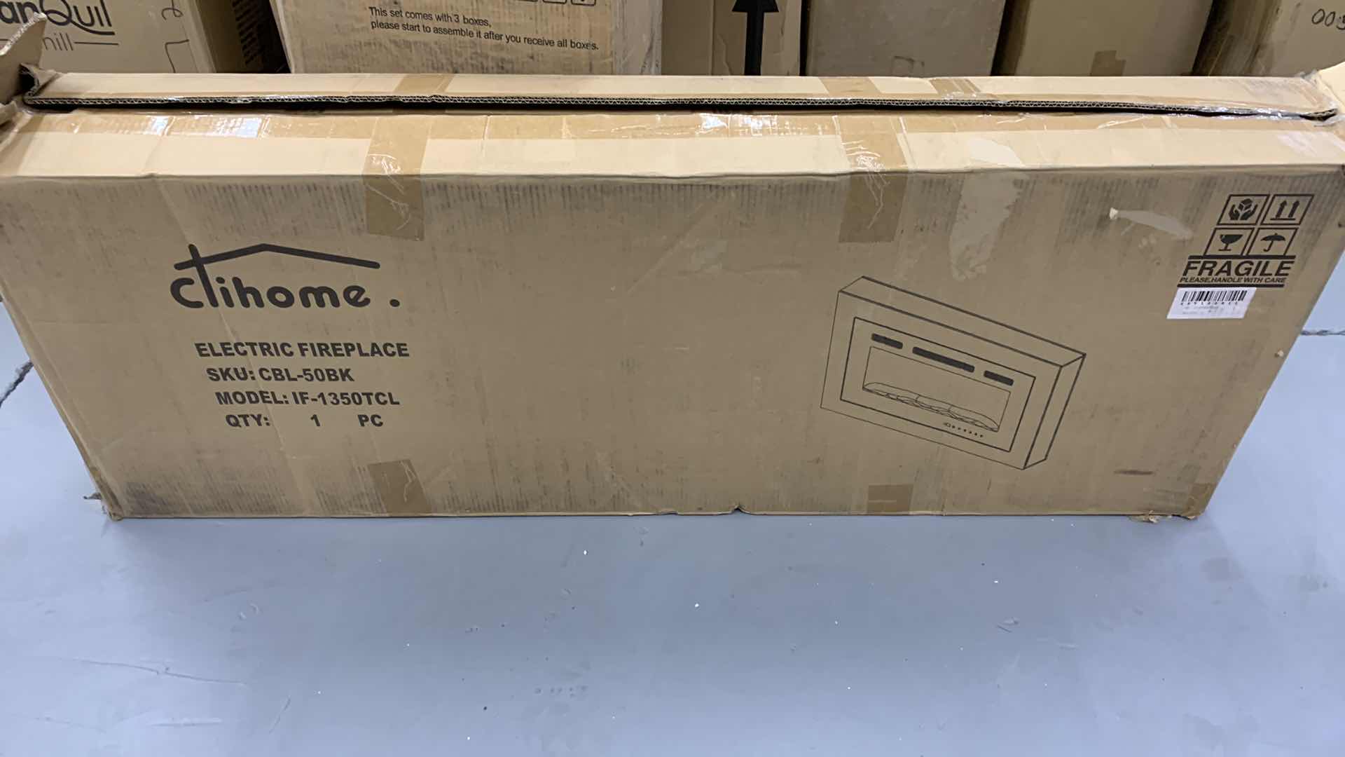 Photo 2 of CLIHOME 50" CLASSIC BUILT IN OR WALL MOUNTED DIRECT VENT ELECTRIC FIREPLACE ELECTRIC FIREPLACE INSERT MODEL CBL-50BK