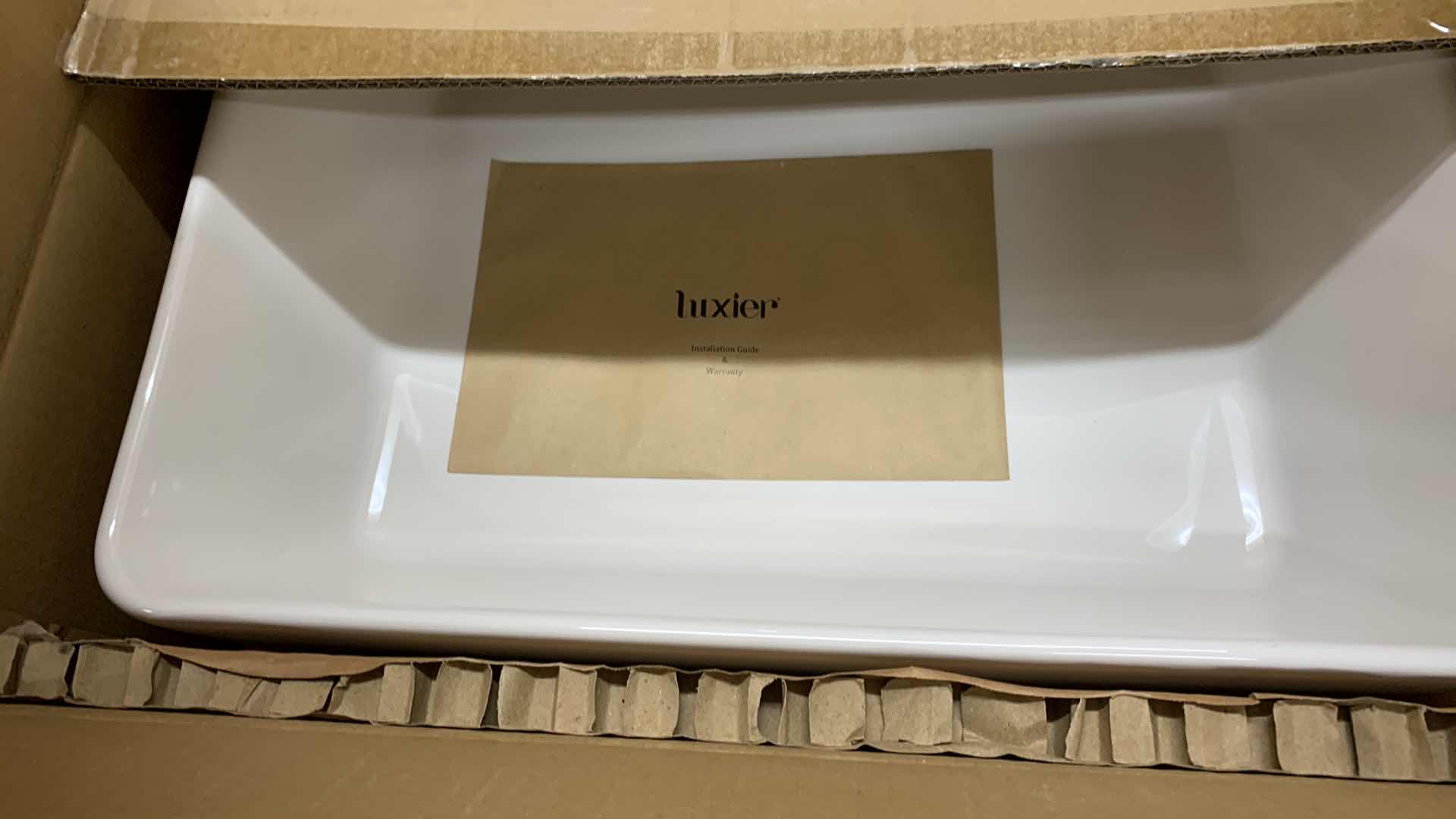 Photo 2 of LUXIER RECTANGULAR 19" BATHROOM CERAMIC VESSEL ART BASIN IN WHITE SINK CS-013