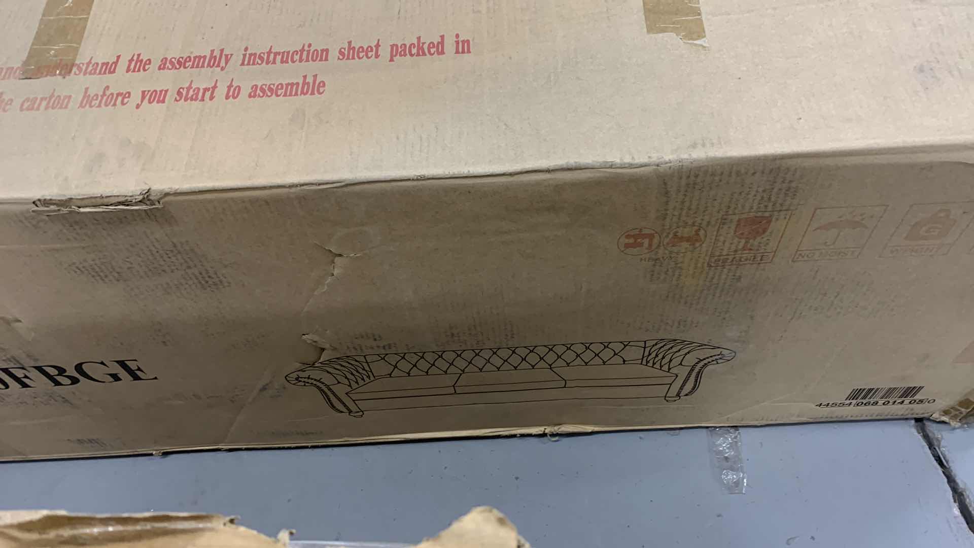 Photo 1 of CHESTERFIELD STYLE NAIL HEAD ACCENTS 3 PERSON SOFA BEIGE COLOR MODEL ZYP2412-68014.00FBGE 85" X 34" H 27"