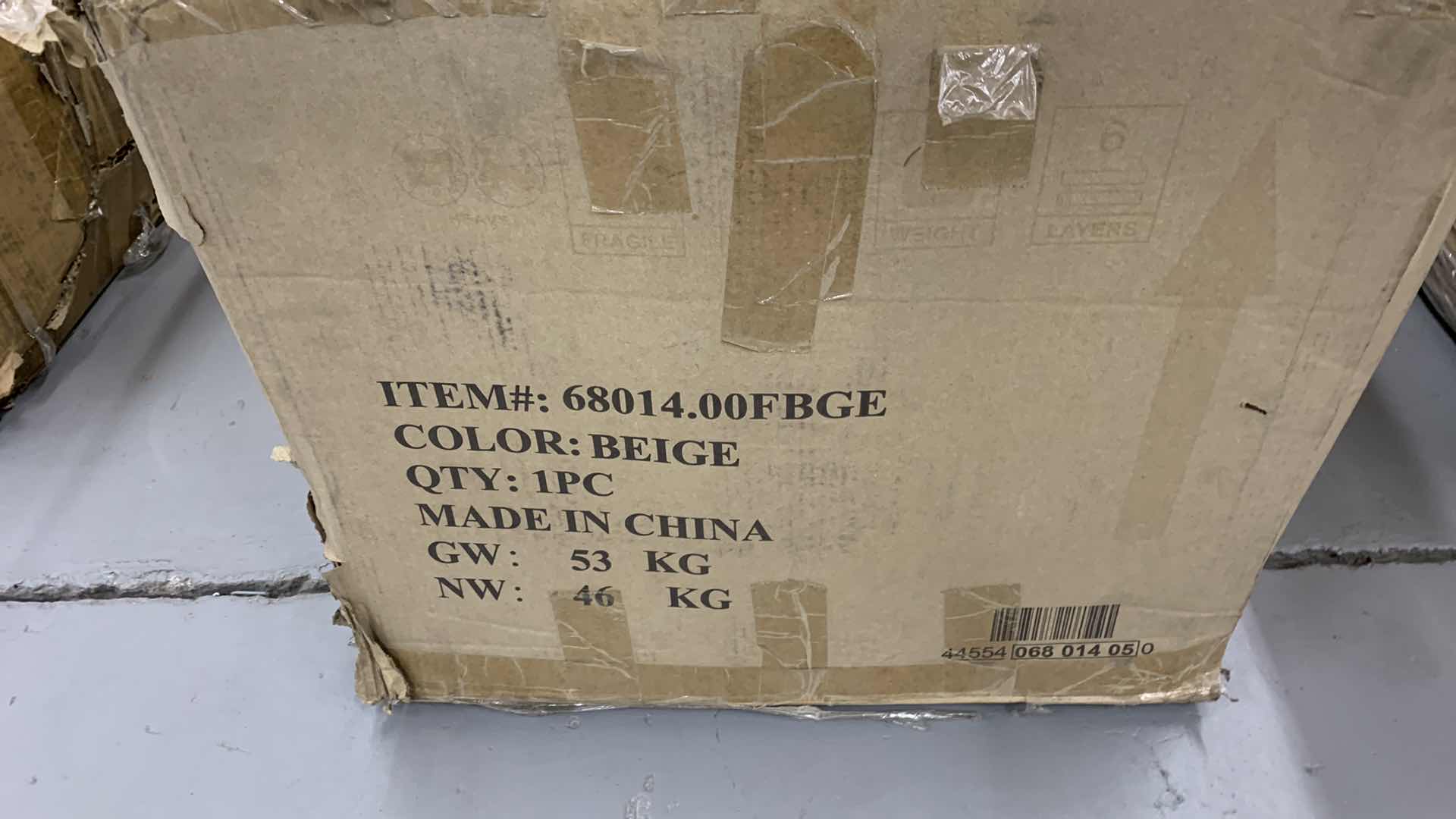 Photo 1 of CHESTERFIELD STYLE NAIL HEAD ACCENTS 3 PERSON SOFA BEIGE COLOR MODEL ZYP2412-68014.00FBGE 85" X 34" H 27"