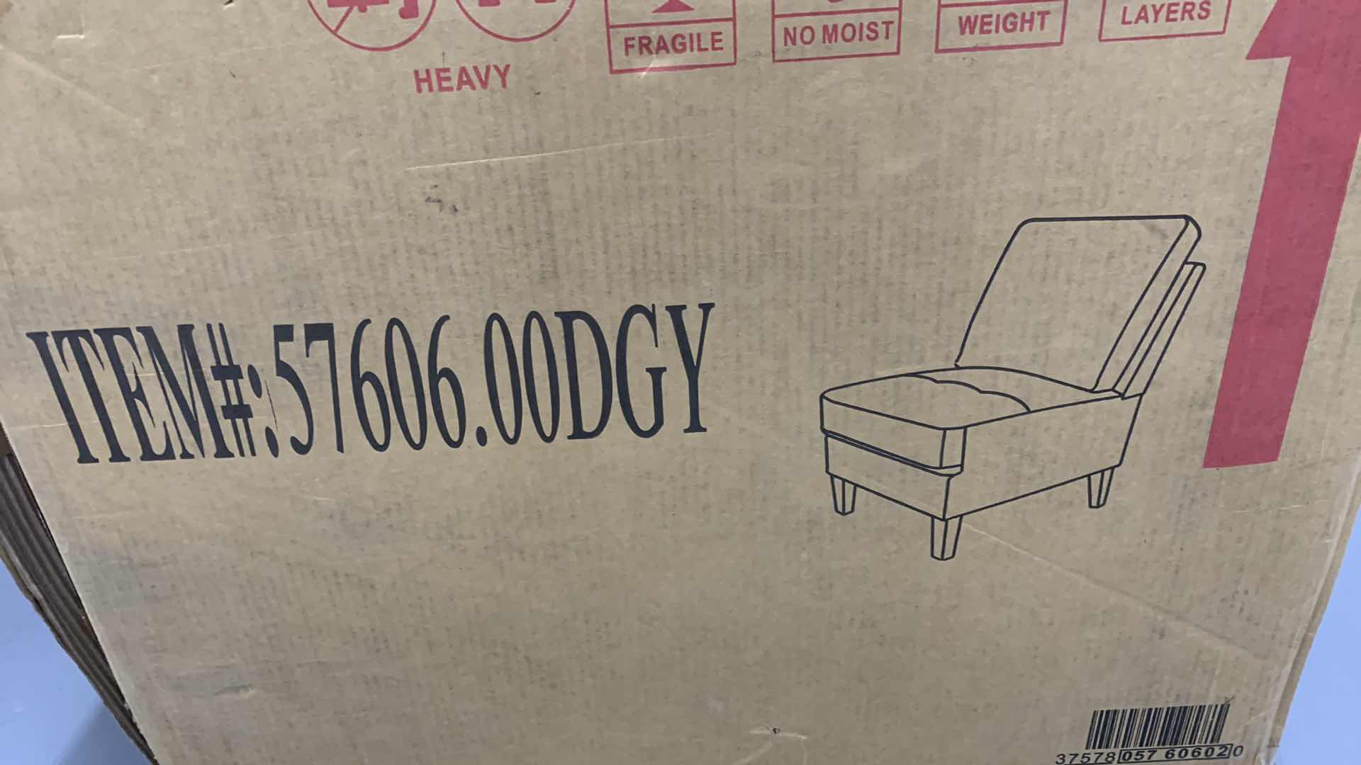 Photo 1 of GDF STUDIOS ARM LESS ACCENT FABRIC CHAIR GREY COLOR MODEL 57606.00DGY