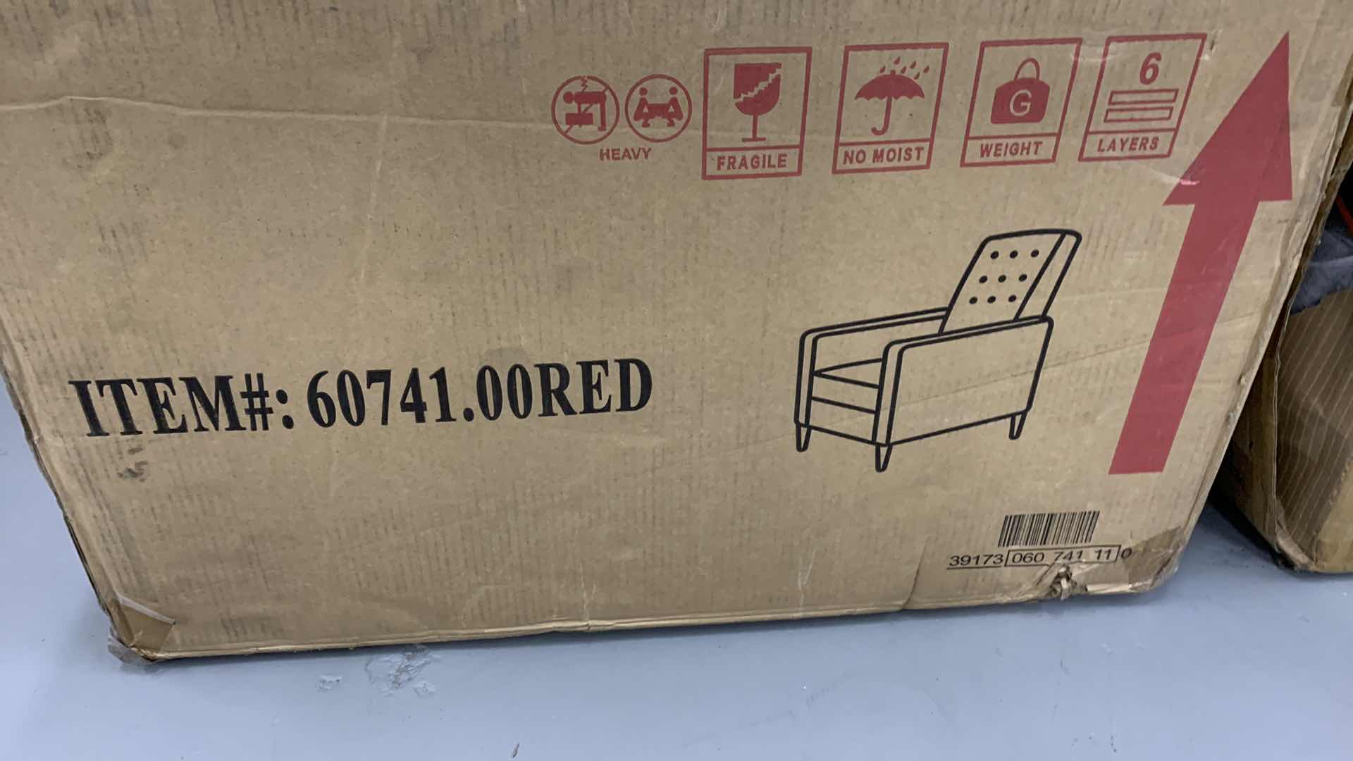 Photo 1 of GDF STUDIOS MODERN TUFTED FABRIC RECLINER  MODEL 60741.00RED