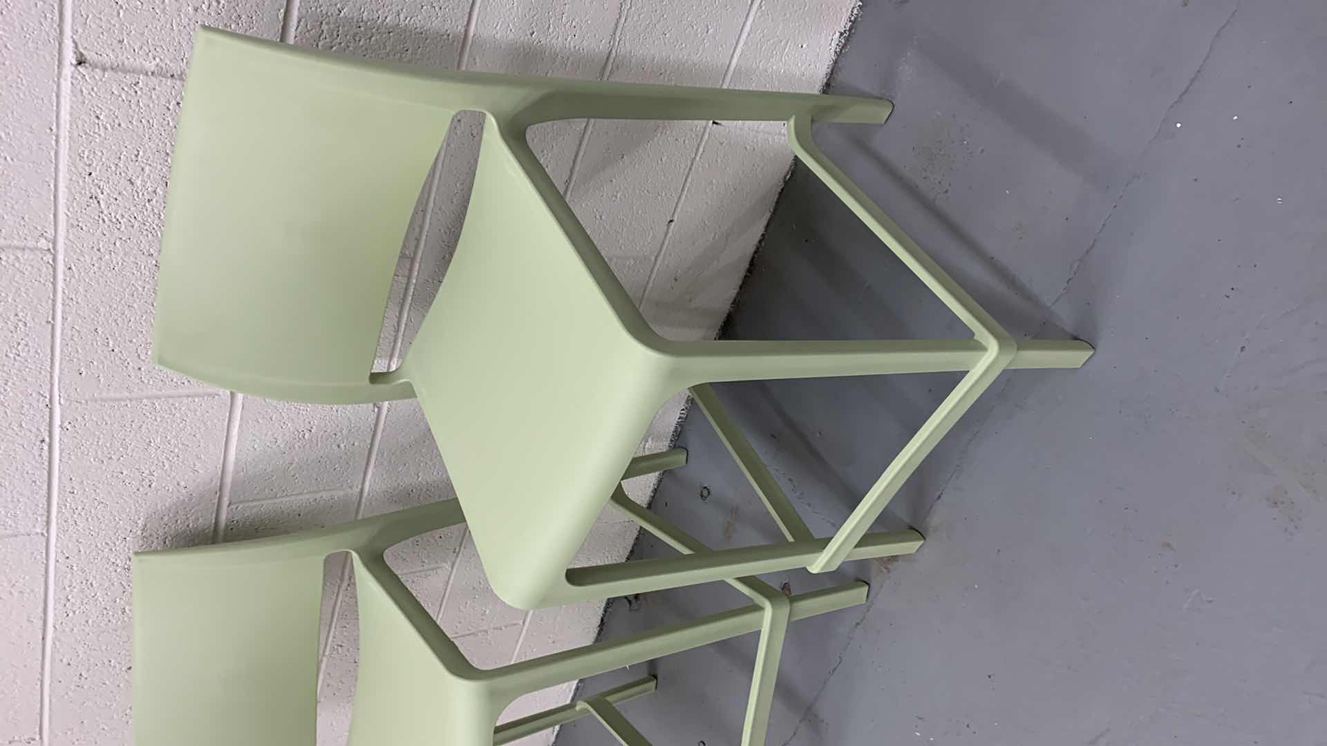 Photo 1 of 2-SENSILLA PLASTIC COUNTER STOOLS GREEN COLOR