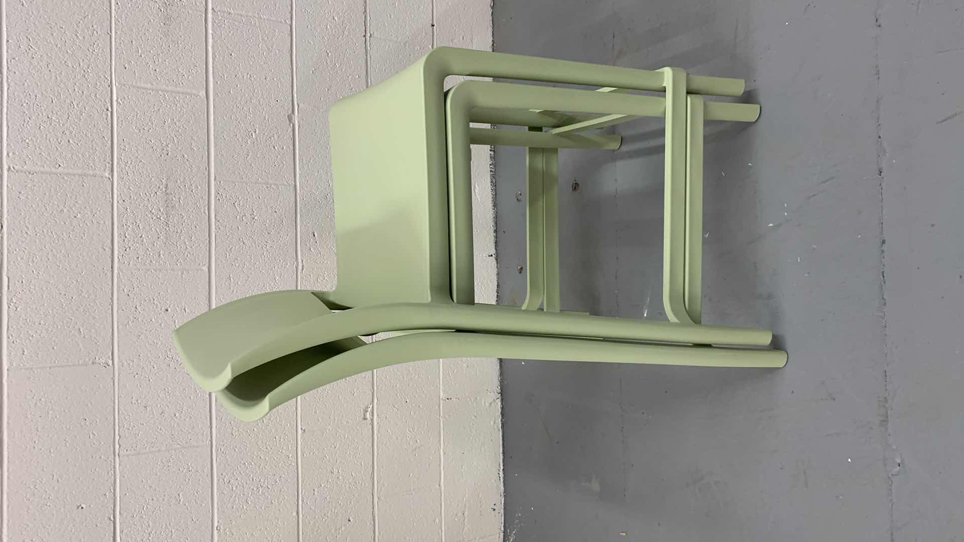 Photo 1 of 2-SENSILLA PLASTIC COUNTER STOOLS GREEN COLOR