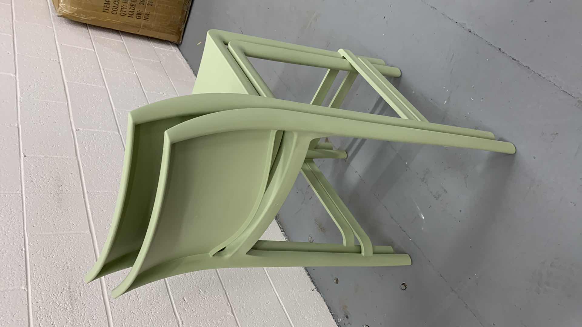 Photo 1 of 2-SENSILLA PLASTIC COUNTER STOOLS GREEN COLOR
