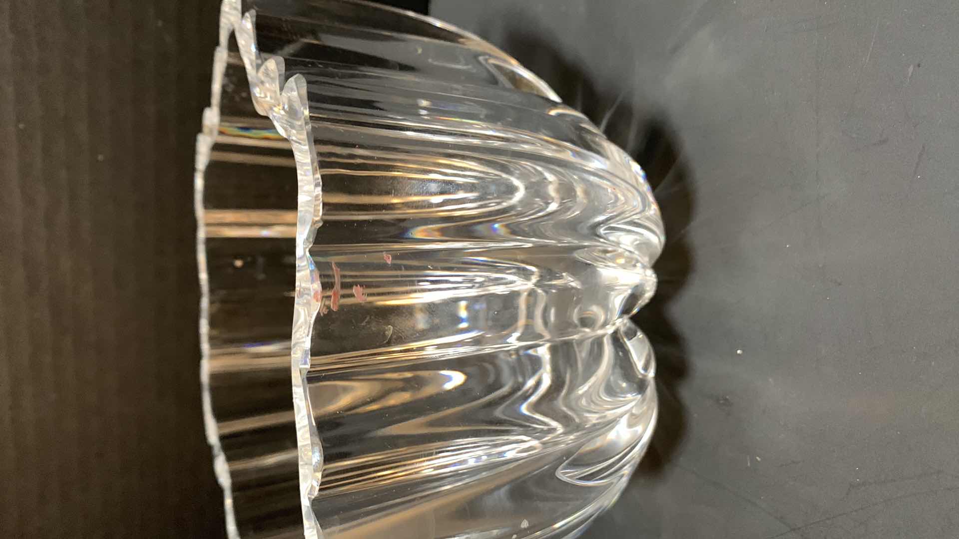 Photo 1 of VINTAGE 70`S OSTA BODA FULL LEAD CRYSTAL BOWL "OLIVIA" SWEDISH GLASS ART