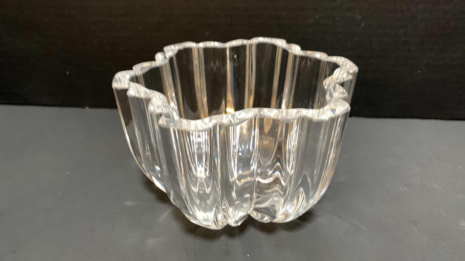 Photo 1 of VINTAGE 70`S OSTA BODA FULL LEAD CRYSTAL BOWL "OLIVIA" SWEDISH GLASS ART