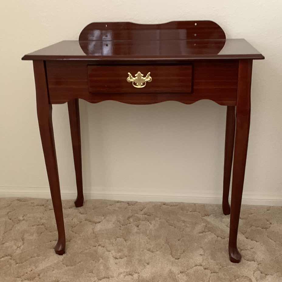Photo 1 of CHERRY ONE DRAWER CONSOLE DESK 29” X 18” H 29”