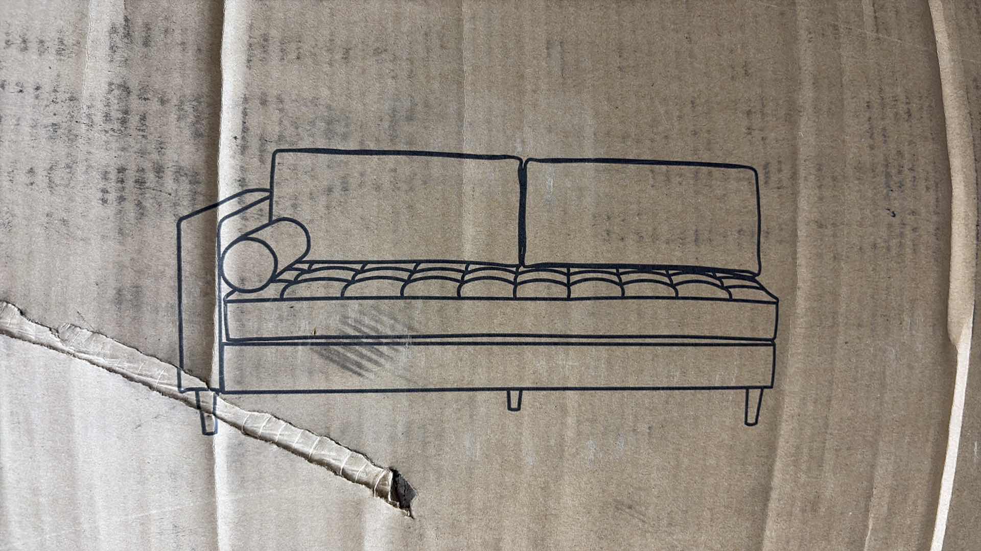 Photo 1 of HIXON CONTEMPORARY TUFTED UPHOLSTERED CHAISE LOUNGE COGNAC COLOR