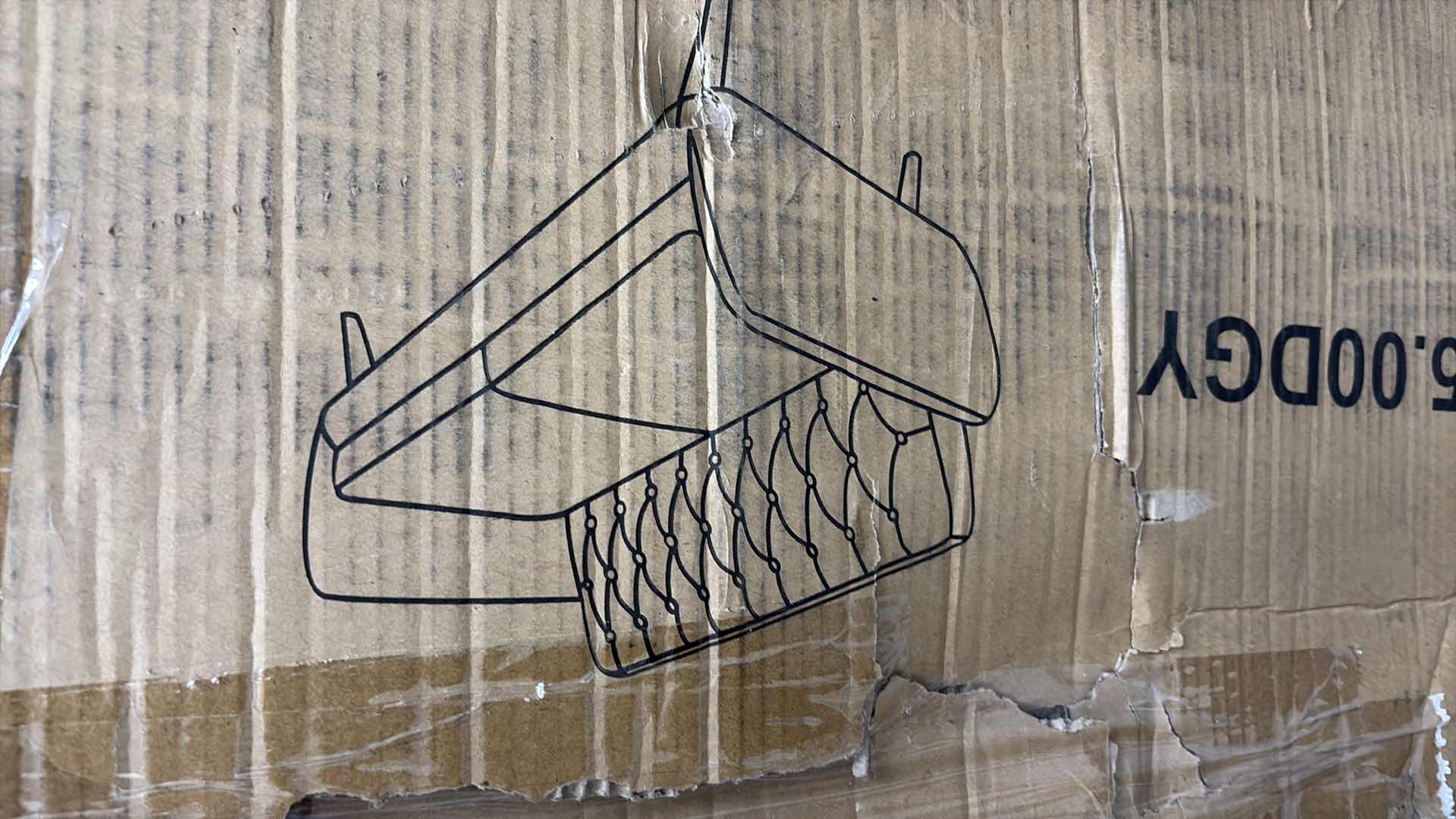 Photo 1 of ALSCOT MID CENTURY MODERN FABRIC TUFTED OVERSIZED LOVESEAT GREY